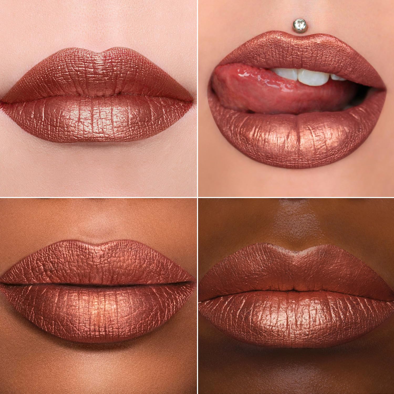 MAKI YIKA Labial metalico brillo duradero para fiestas.