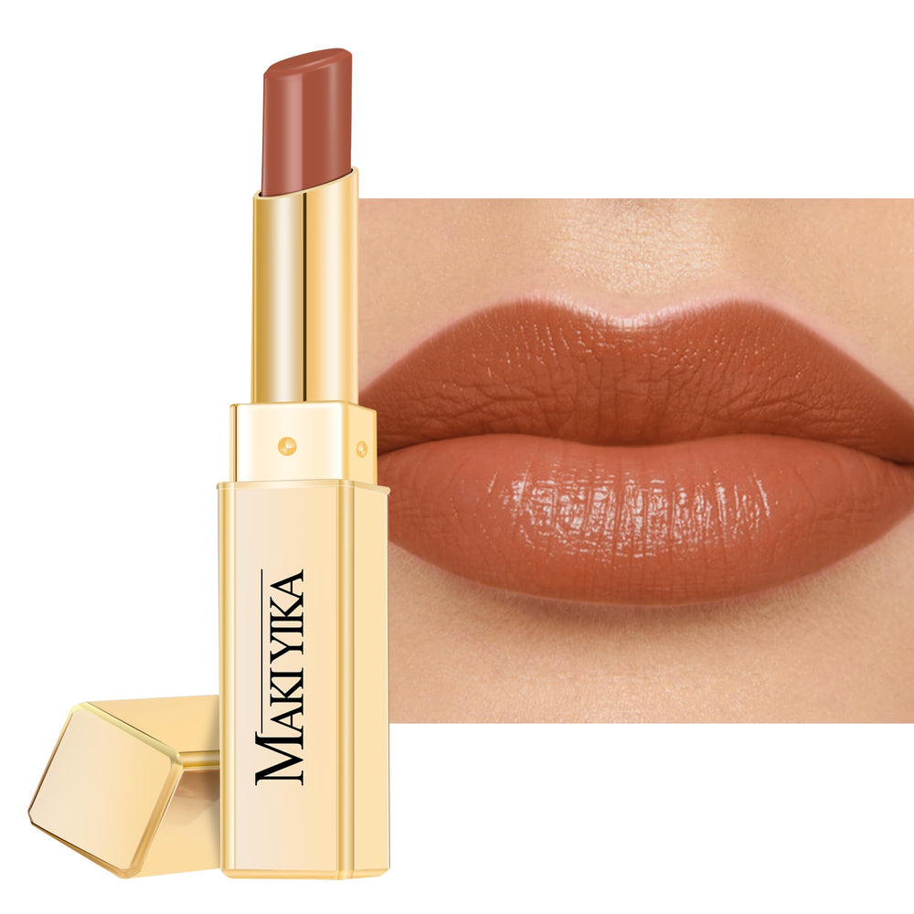 MAKI YIKA MA050 Milk Brown lipstick closeup showing rich hydration