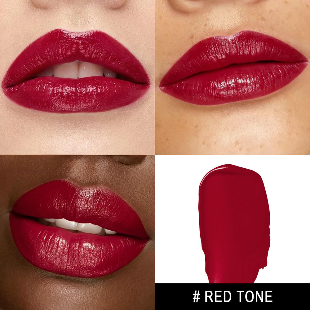 MAKI YIKA swatch on arm reveals deep burgundy with glossy hydration
