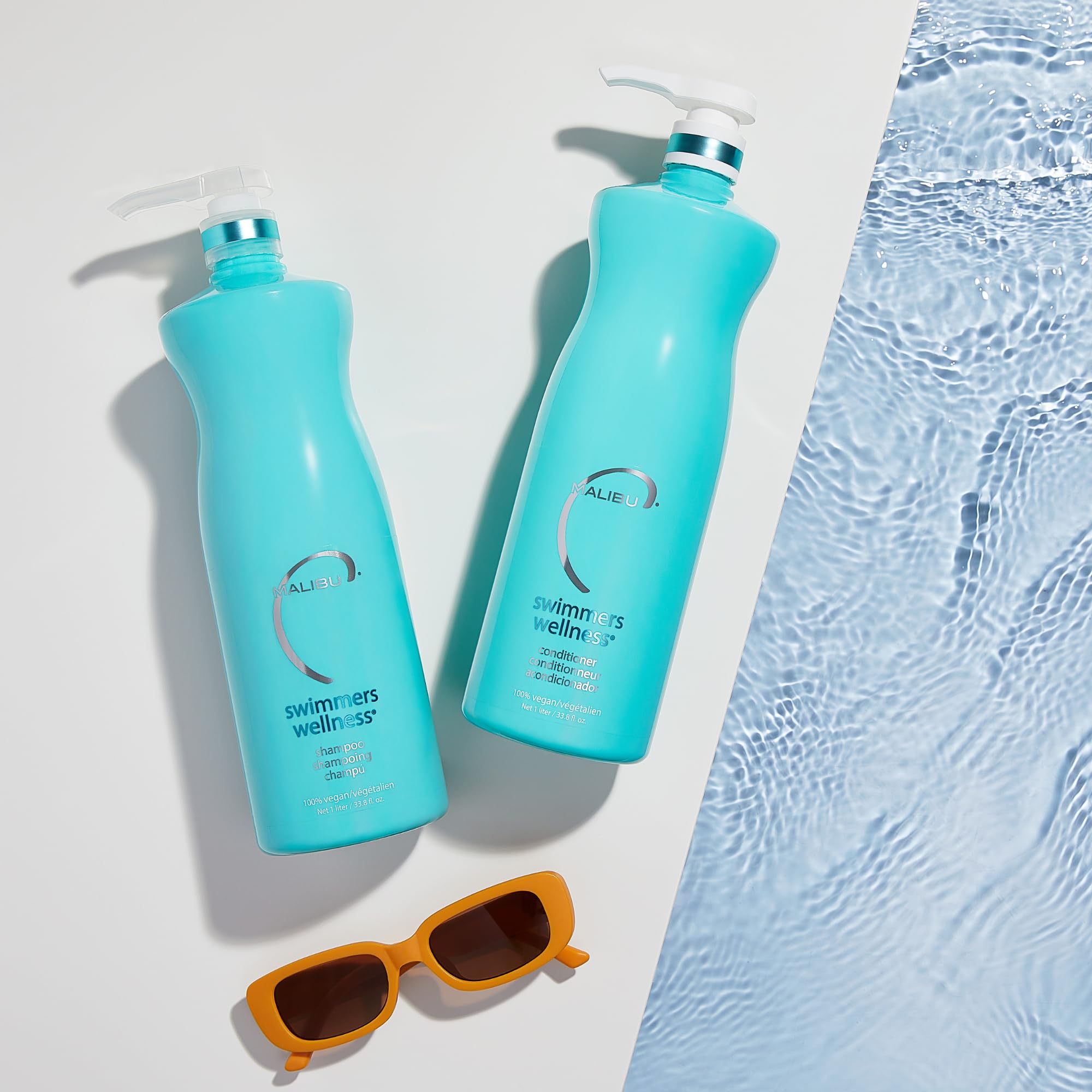 Textura sedosa con Acondicionador para Nadadores de Malibu C para peinado fácil.