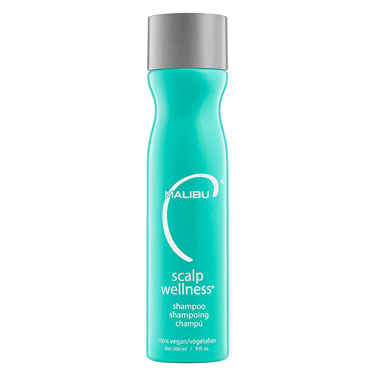 Malibu C cuero cabelludo wellness: botella frontal para cuidado suave.