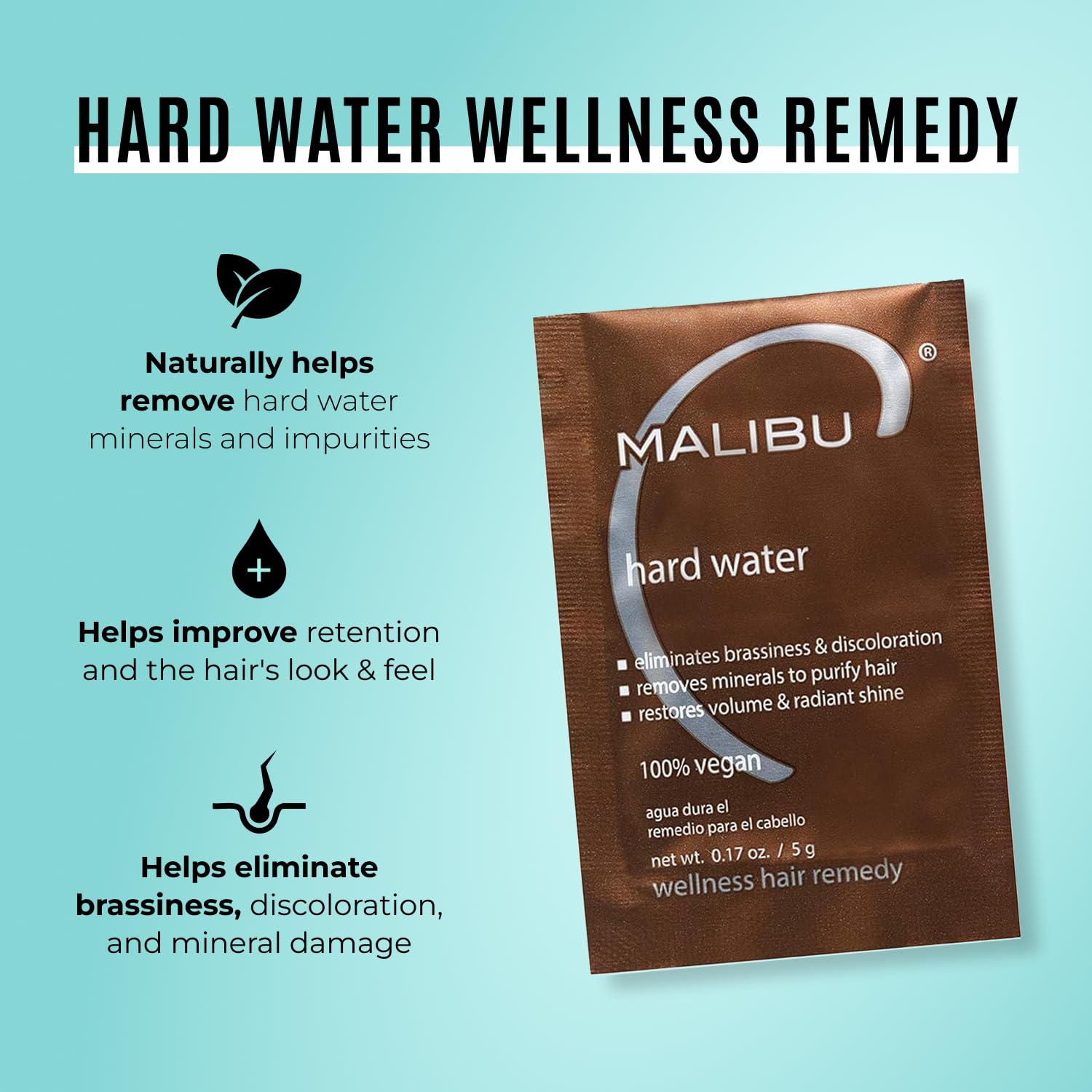 Malibu C Remedio Agua Dura: ingredientes vitamina C para fortalecer y proteger frente a minerales.
