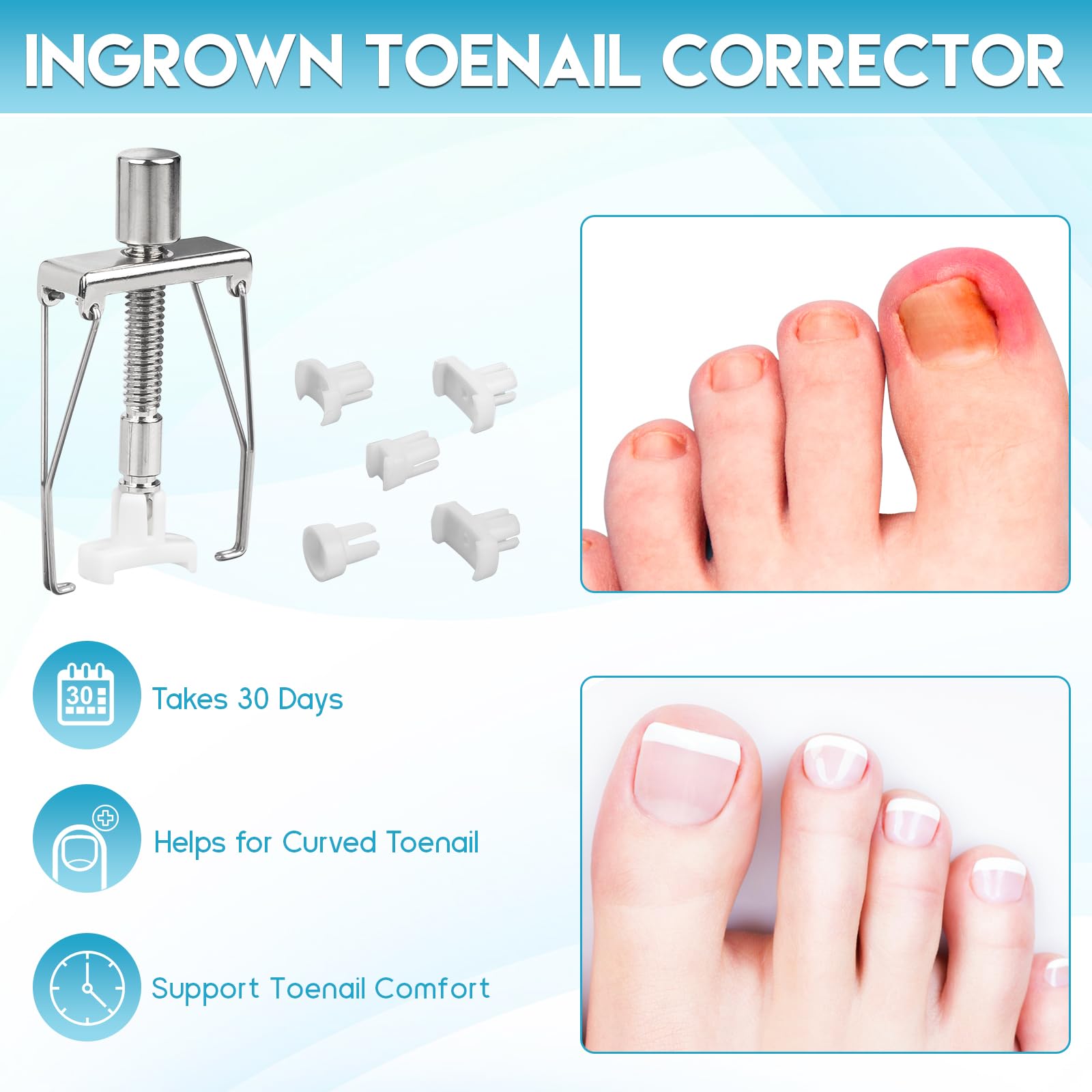 Pinzas Maliyscent para manipulación precisa durante pedicure.