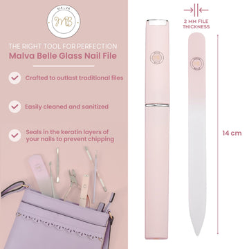 Malva Belle estuche de viaje para la lima de cristal Malva Belle.