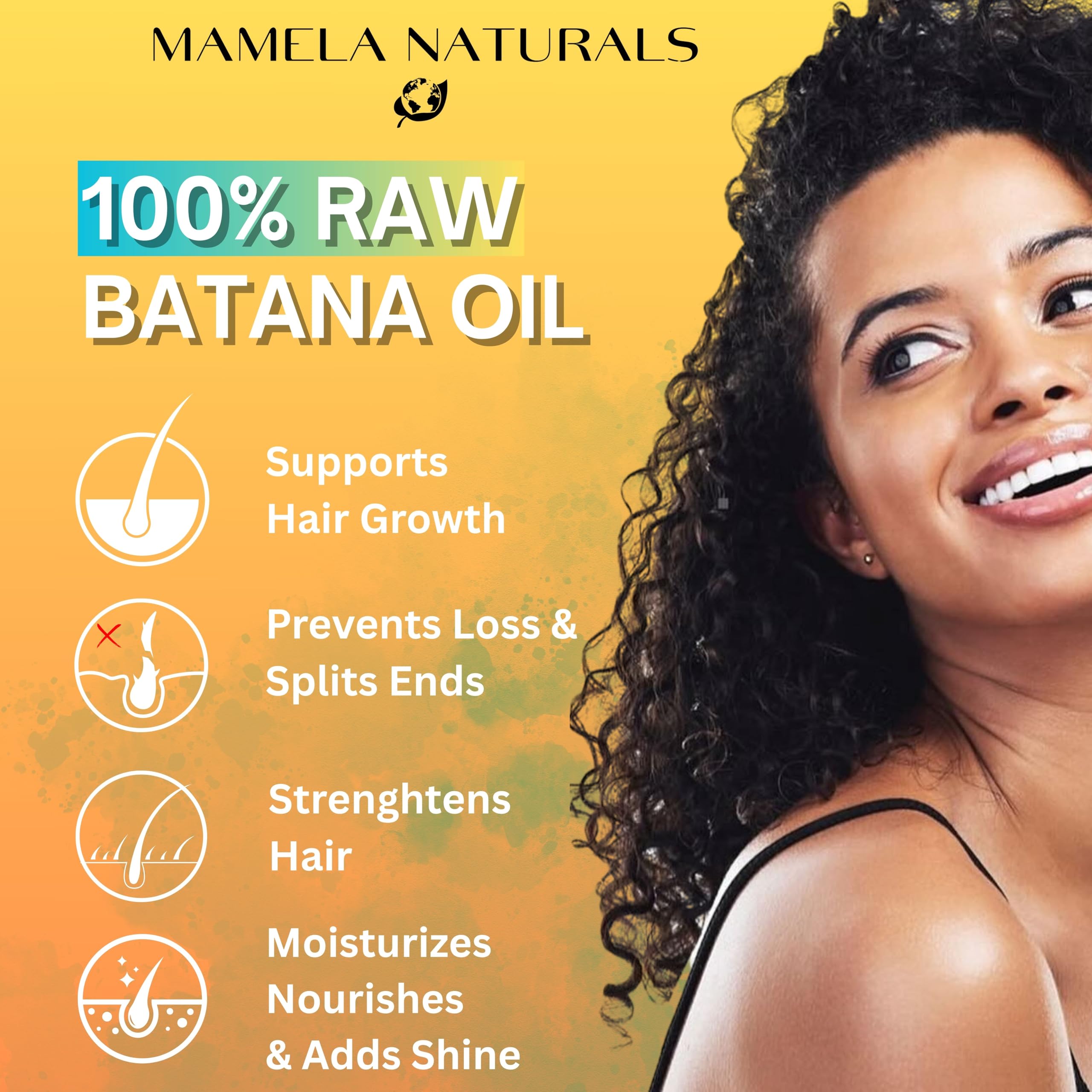 Mamela Naturals Batana: aplicación en cabello para nutrir desde la raíz.