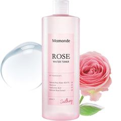Tónico Mamonde de agua de rosas en botella, calma e hidrata la piel.