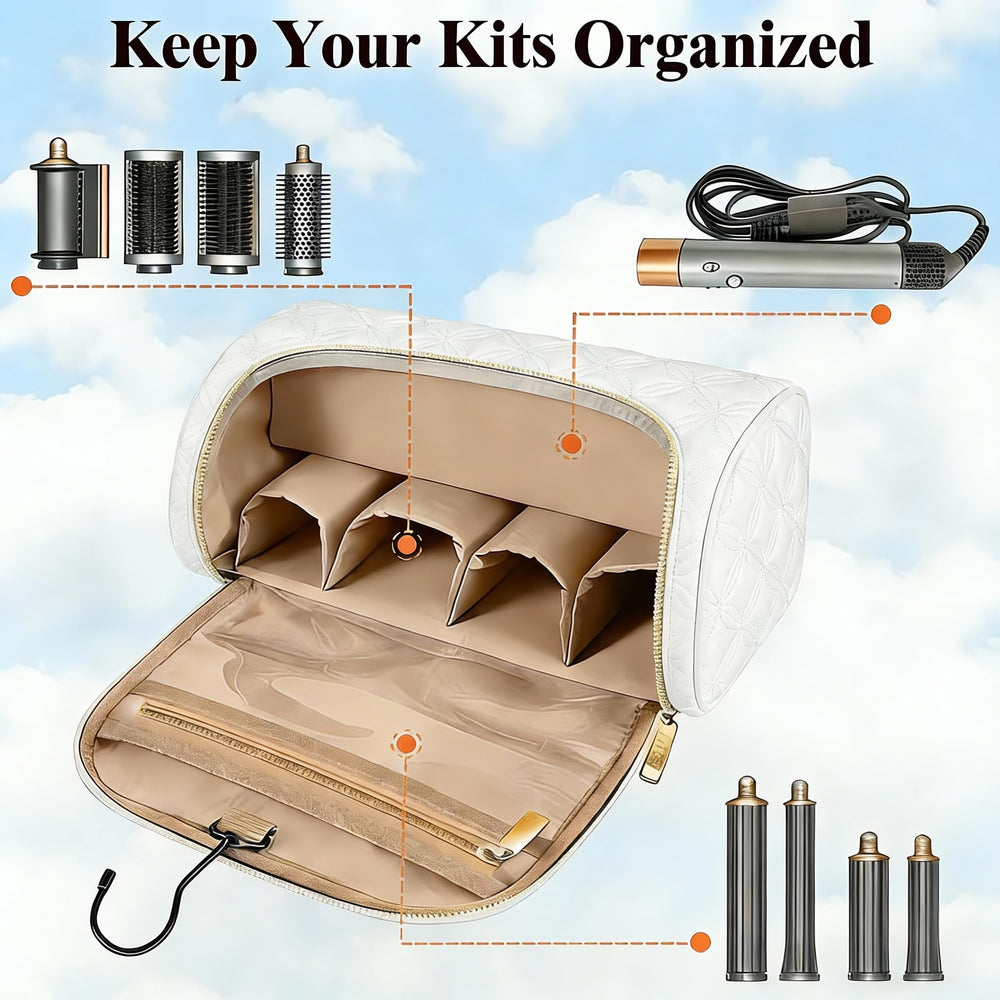 Espacio de almacenamiento para accesorios y productos de cuidado personal.
