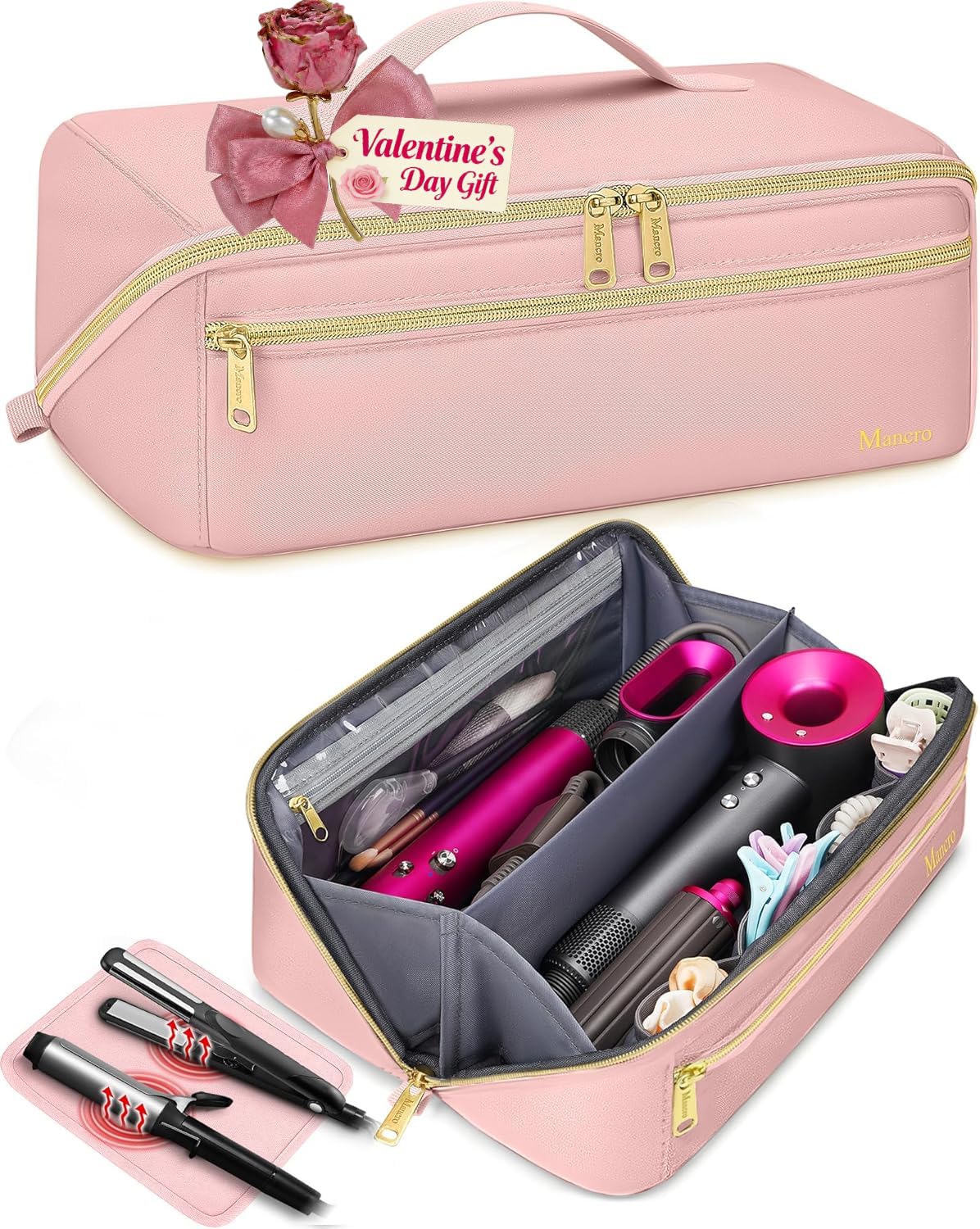 Mancro trousse-outils-coiffure rangement clair et pratique pour outils de coiffure.