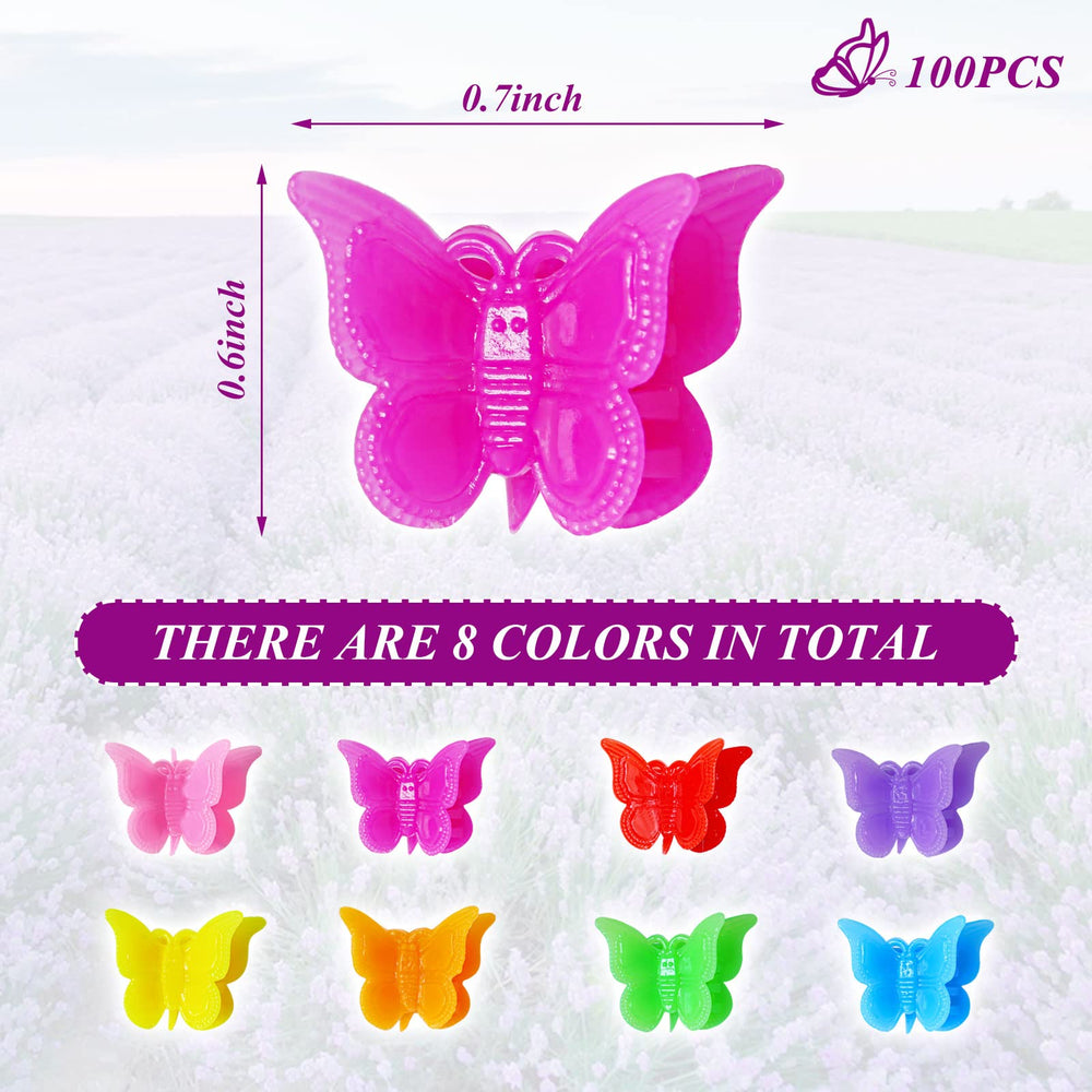 Conjunto Mandalahuang de 100 pinzas mariposa arcoíris para niñas.