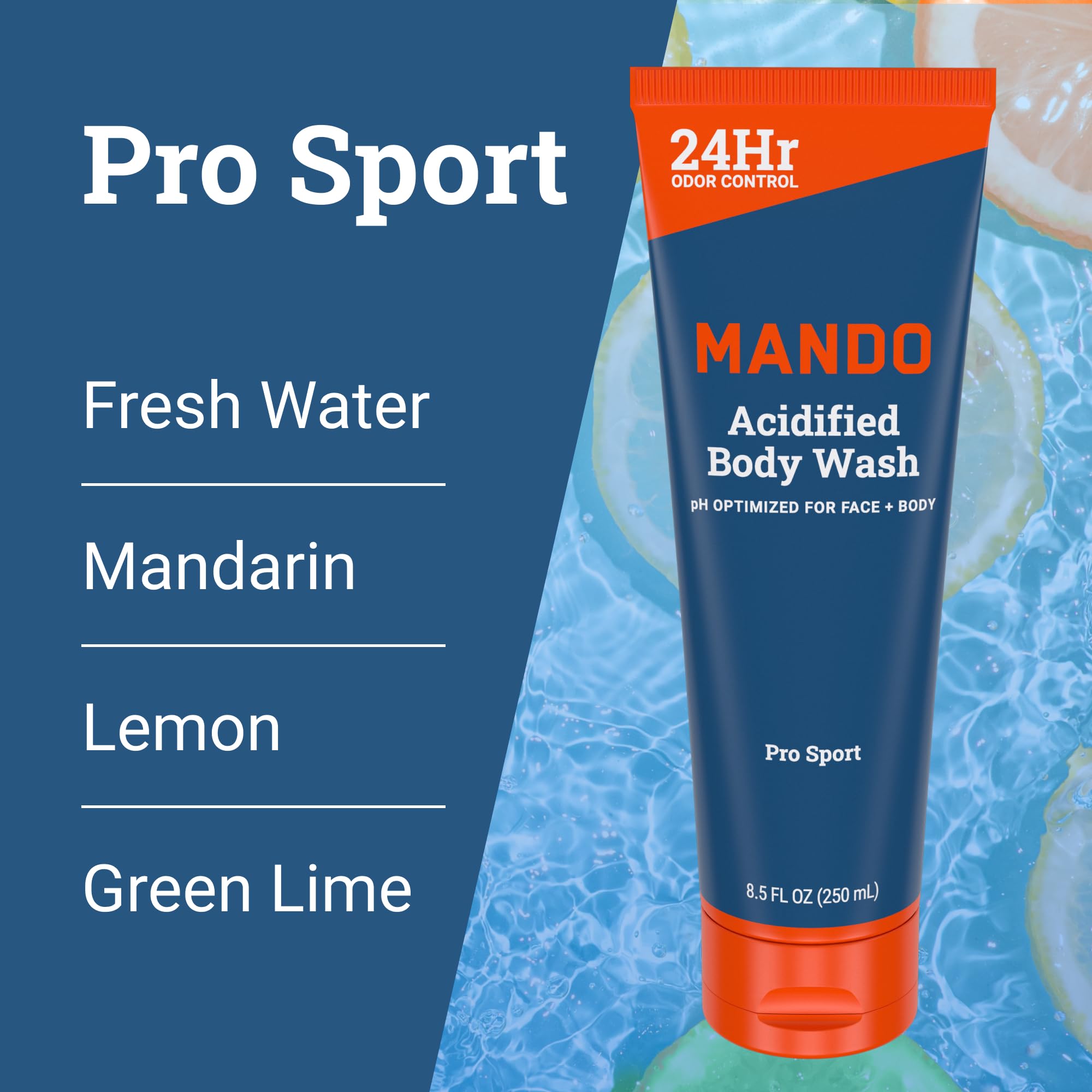 Mando gel de baño acidificado Mt Fuji, botella frontal, fragancia verde fresca para uso diario