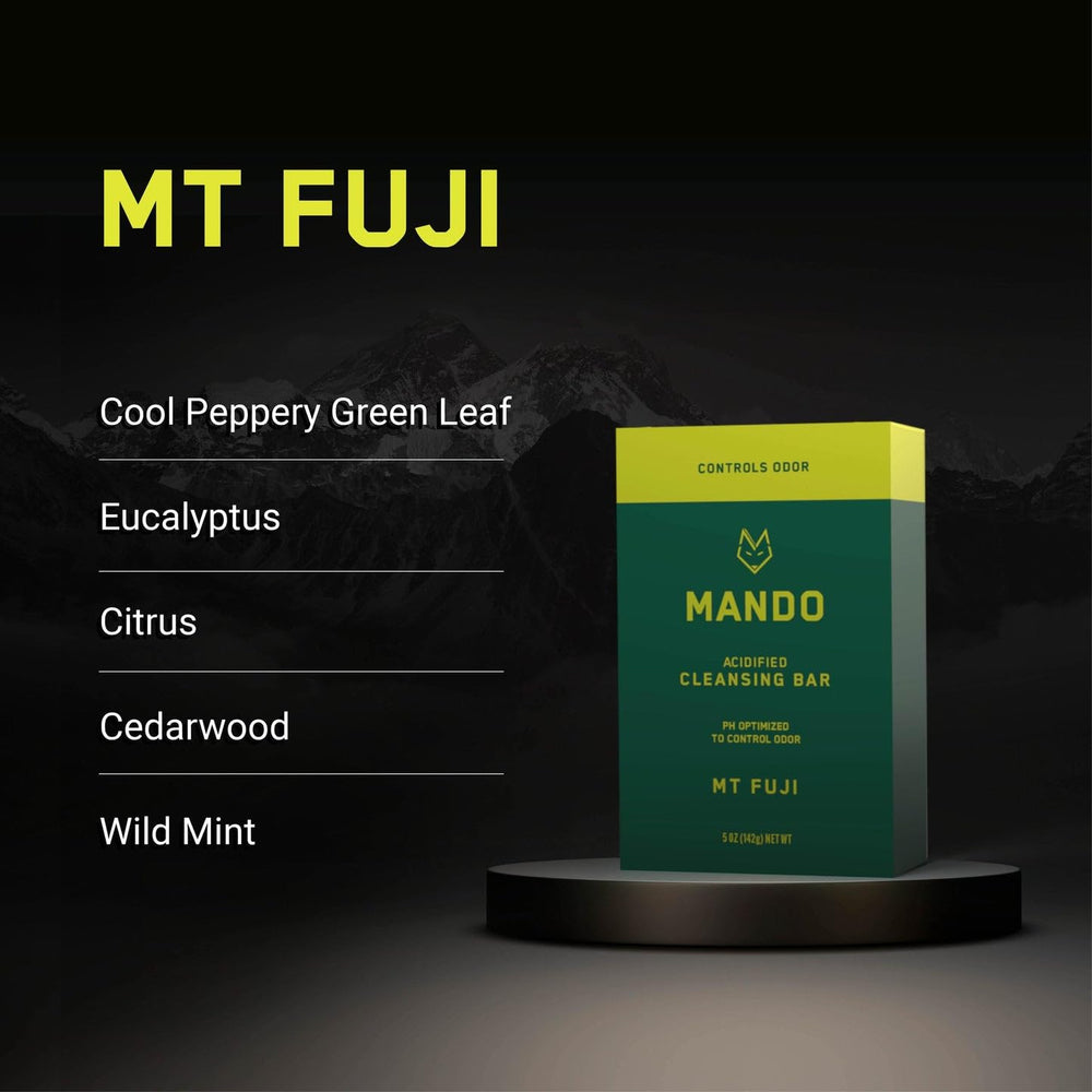 Mando Acidified Cleansing Bar safe-for-sensitive-skin shown for gentle cleansing.
