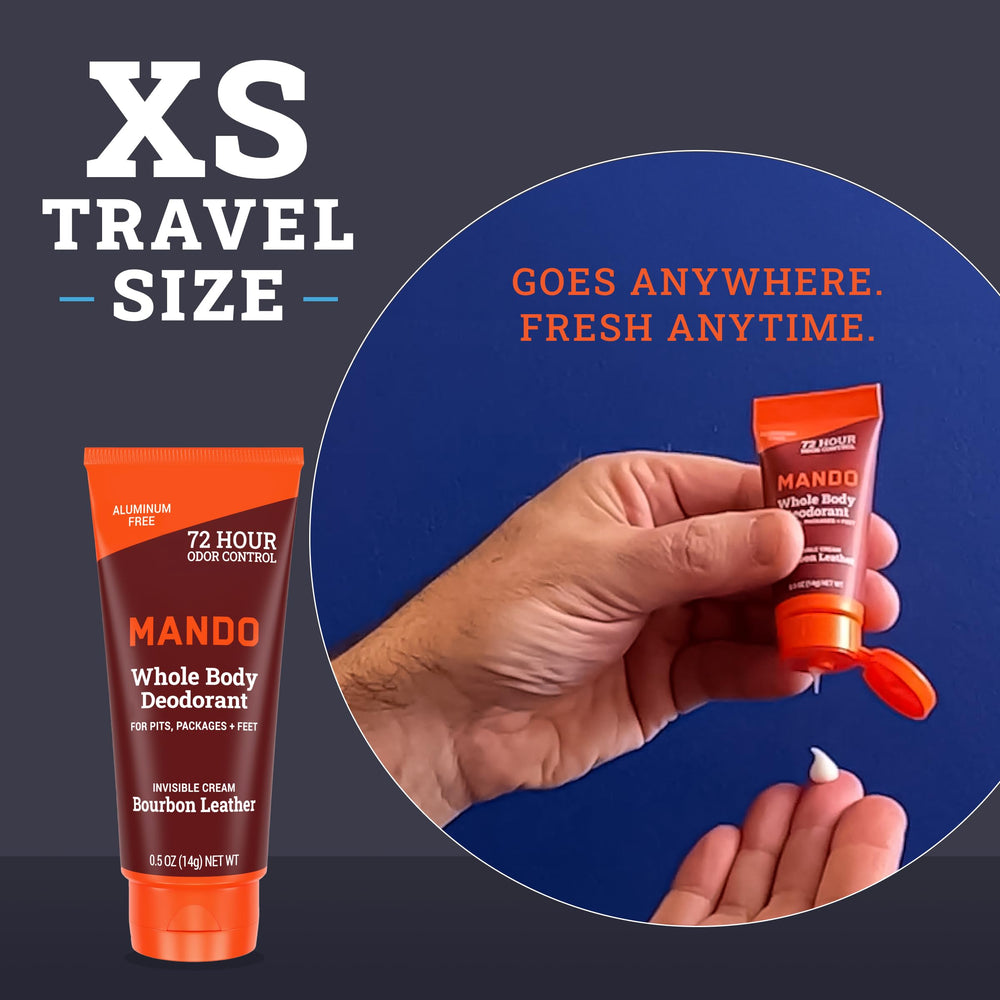 Desodorante Mando en crema, aplicación suave para protección diaria.