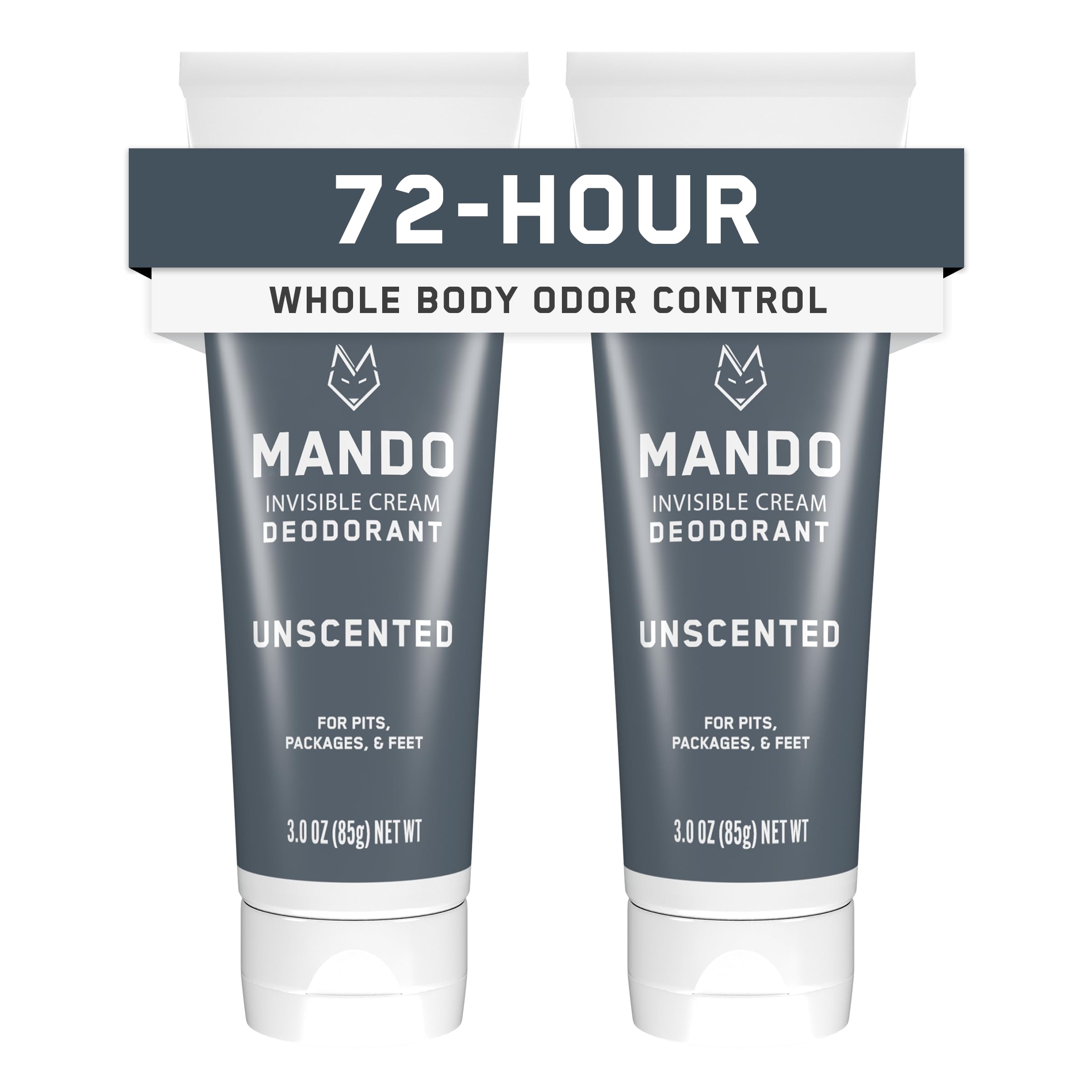 Desodorante Mando crema invisible para hombres, pack de dos, uso diario