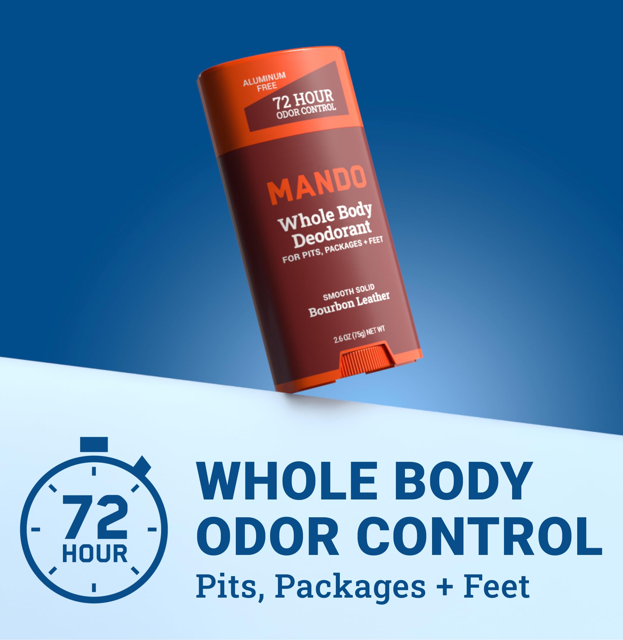 Mando déodorant homme 72h contrôle odeur – protection longue durée, Bourbon Leather.
