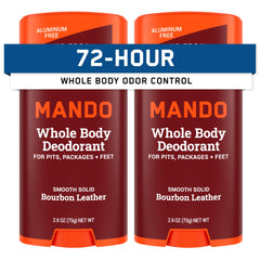 Mando déodorant homme Bourbon Leather – baton-solide lisse pour une fraîcheur durable.