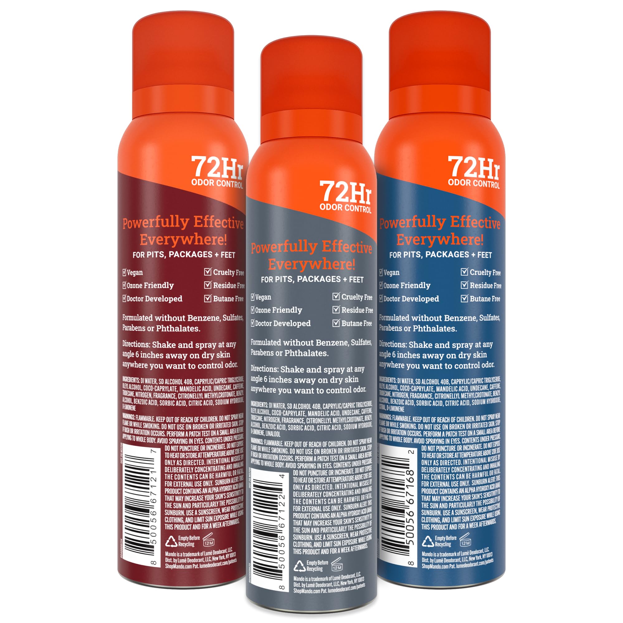 Mando Déodorant Invisible – 106 ml par bouteille, voyage pratique.