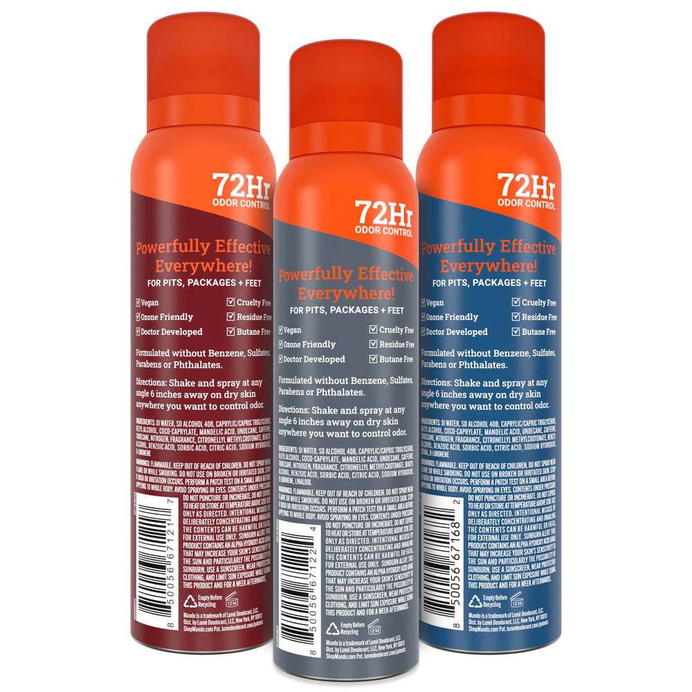 Mando Déodorant Invisible – 106 ml par bouteille, voyage pratique.