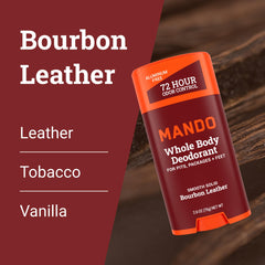 Mando déodorant ph optimisée – prévient les odeurs avant leur formation, Bourbon Leather.