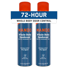Desodorante invisible Mando para uso corporal, lata de 3,6 oz para deporte