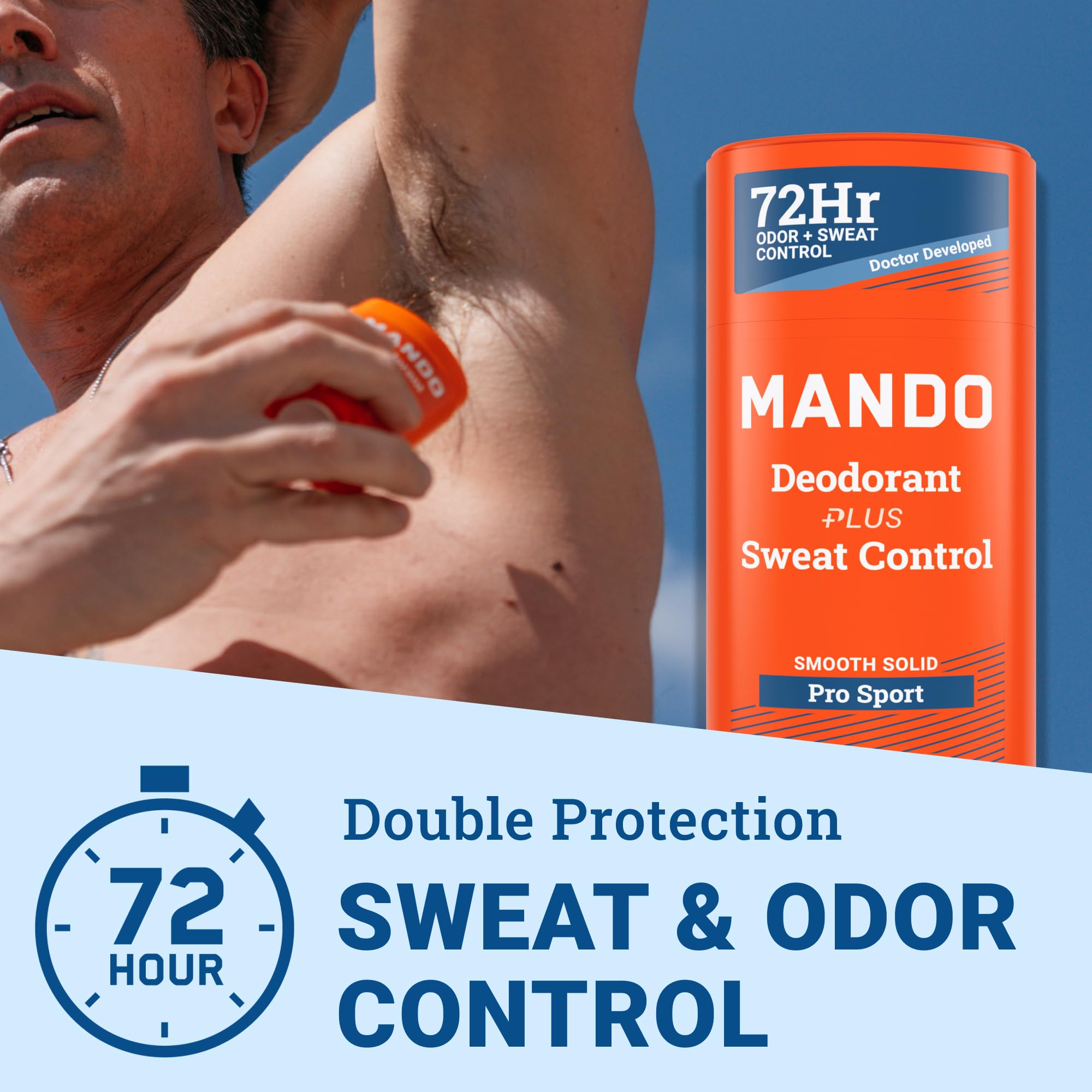 Envase frontal de Mando Pro Sport para aplicación directa y control de sudor.