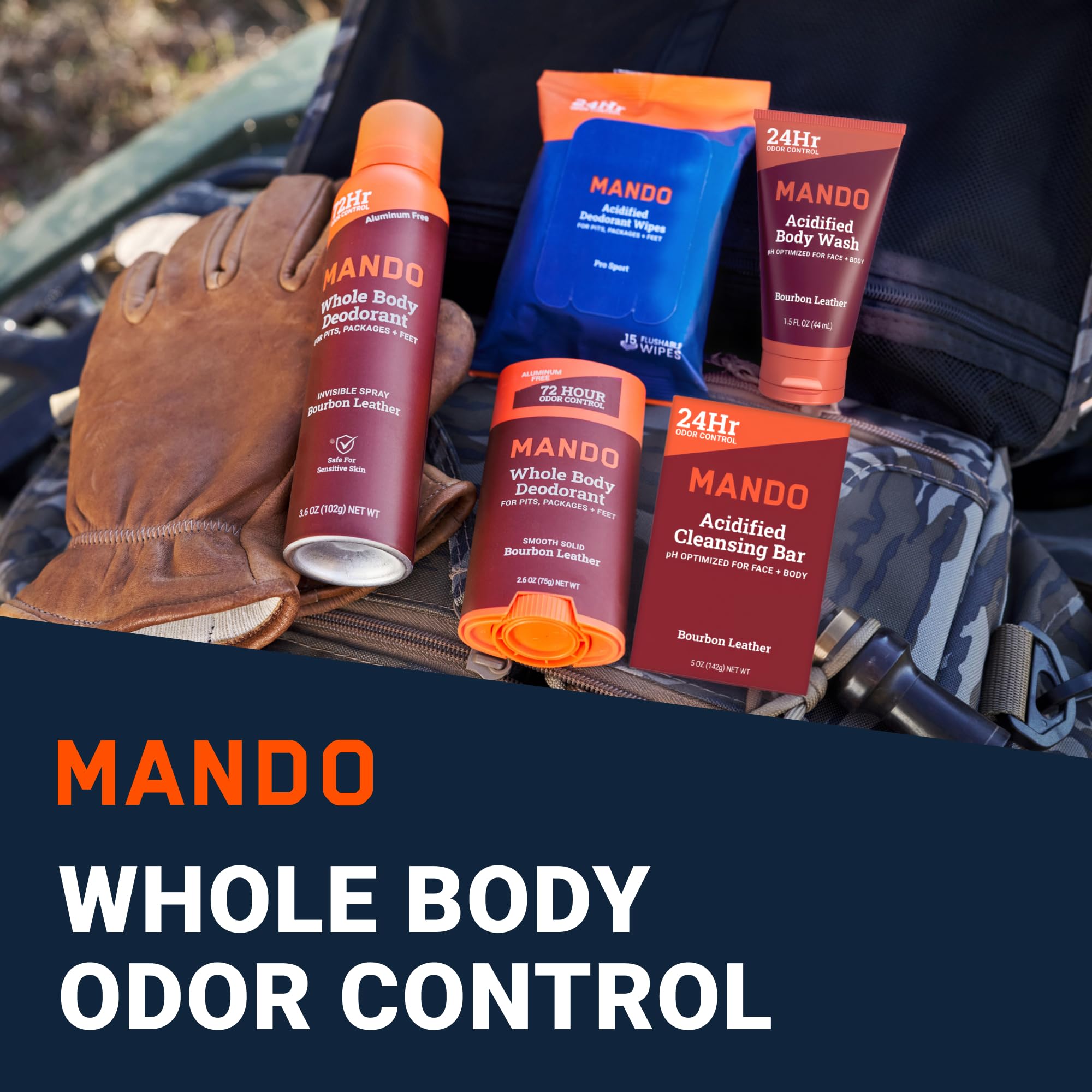 Spray Déodorant Mando Bourbon Leather, parfum masculin et frais toute la journée