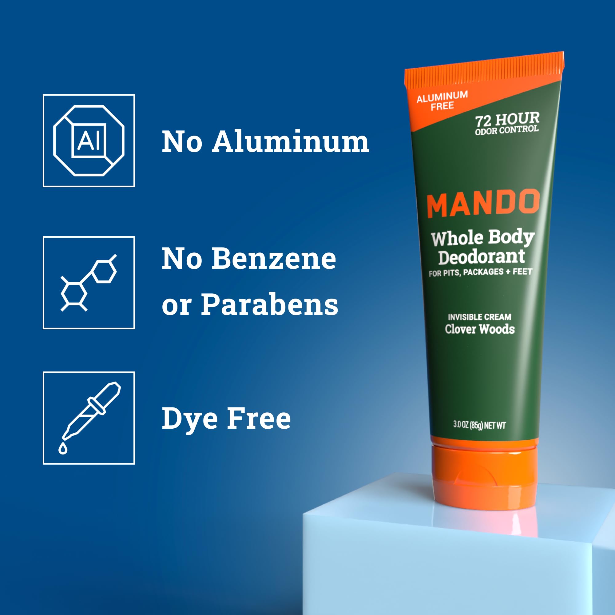 Textura cremosa de Mando que se absorbe rápido y no mancha.