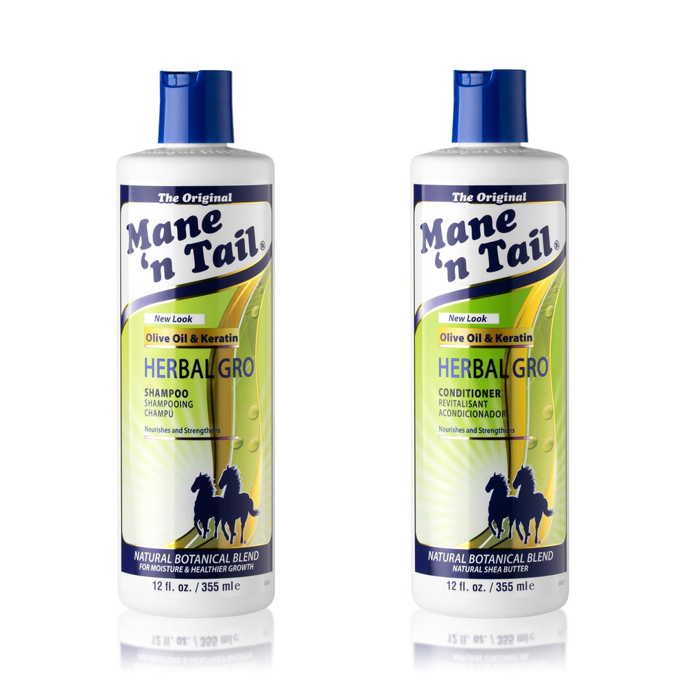 Mane 'n Tail Herbal Gro champú-aceite de oliva para limpieza suave y fortalecimiento