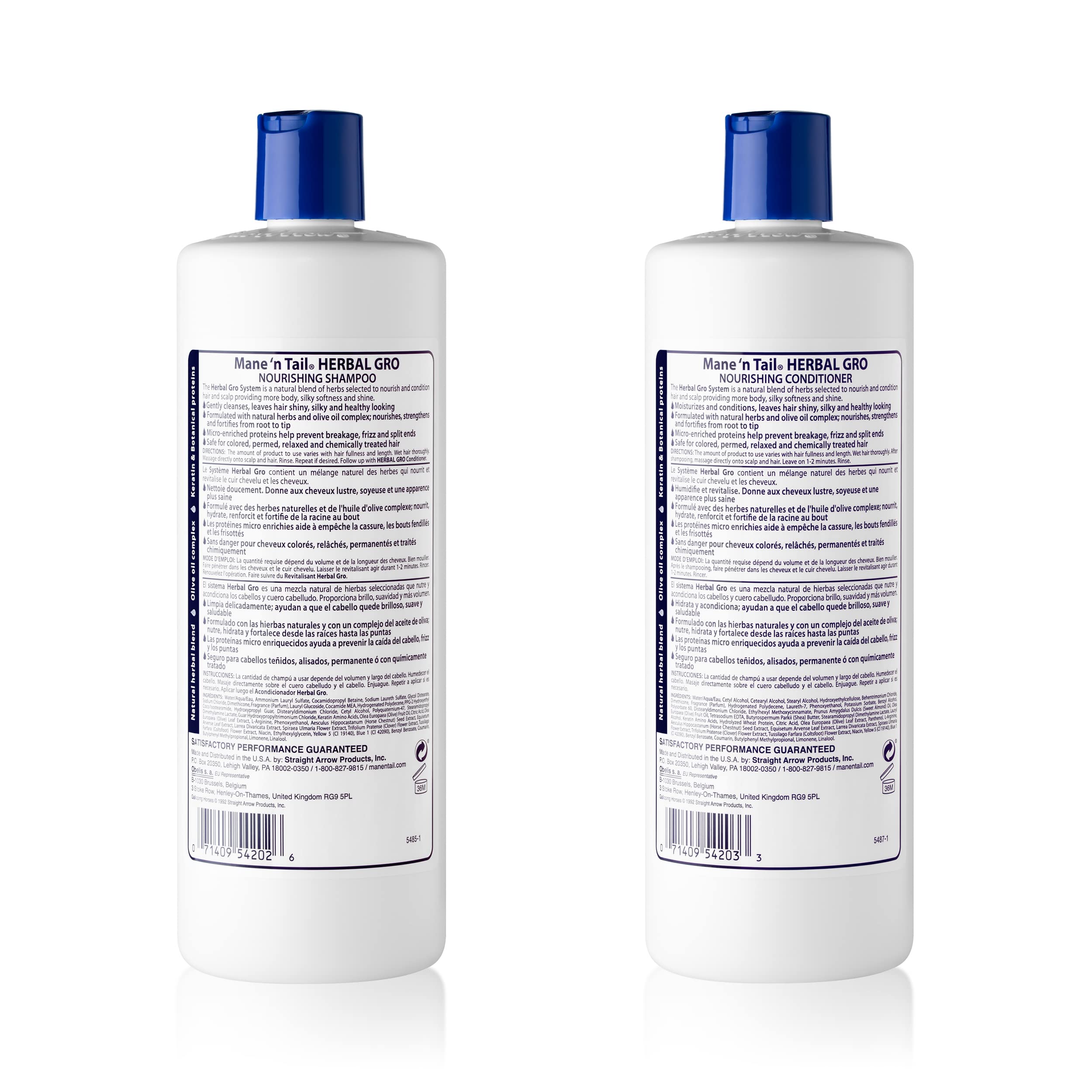 Mane 'n Tail Herbal-Gro Champú espuma cremosa para cabello limpio.