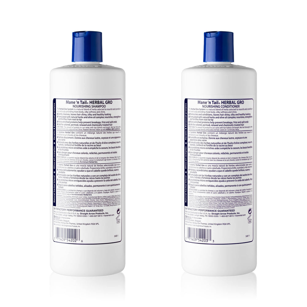Mane 'n Tail Herbal-Gro Champú espuma cremosa para cabello limpio.