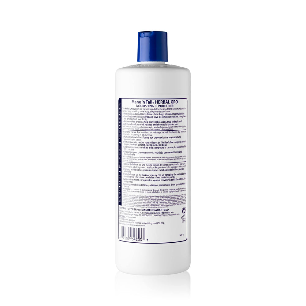 Mane 'n Tail Herbal-Gro Envase con complejo de oliva para nutrición capilar.