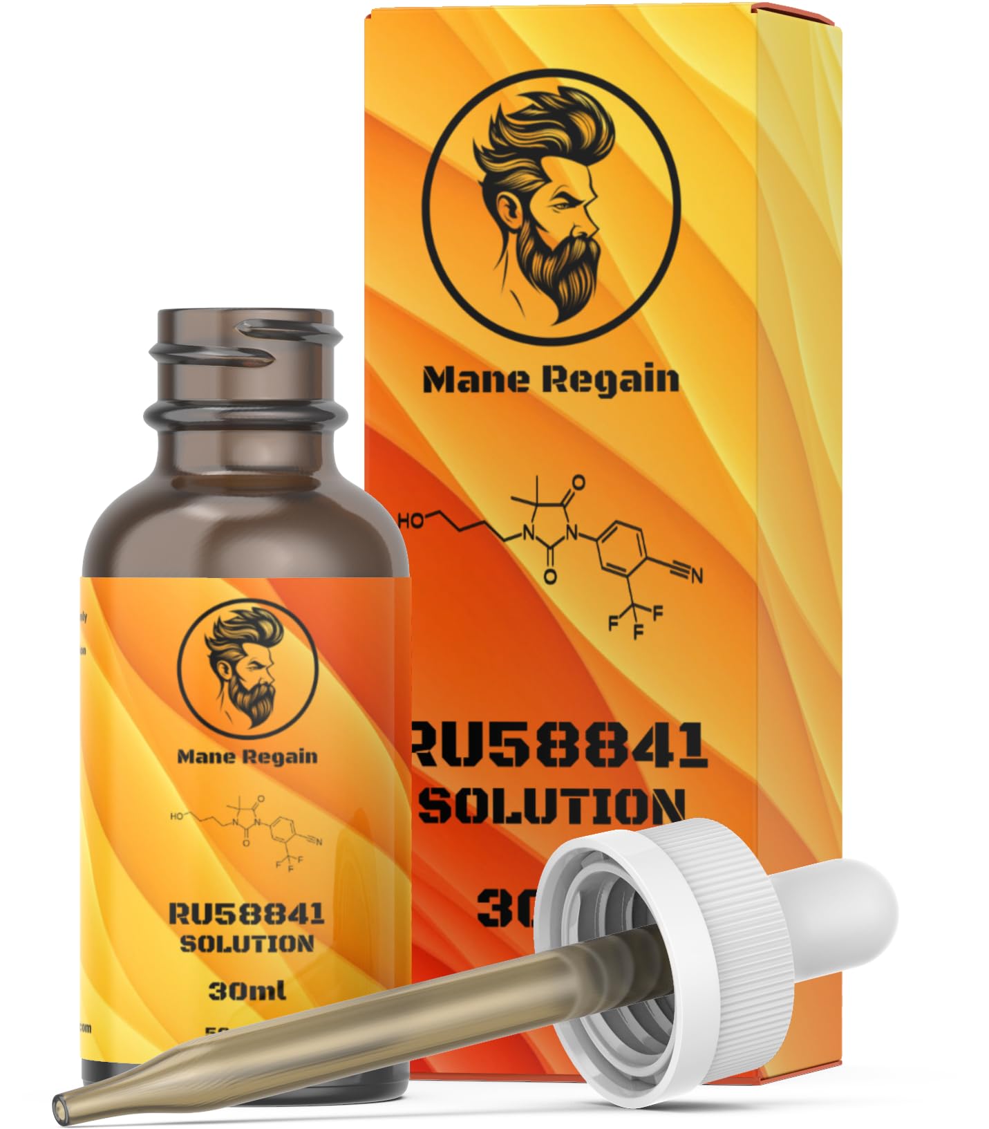 Mane Regain: aplicación de RU58841 para estimulación de folículos y densidad capilar.