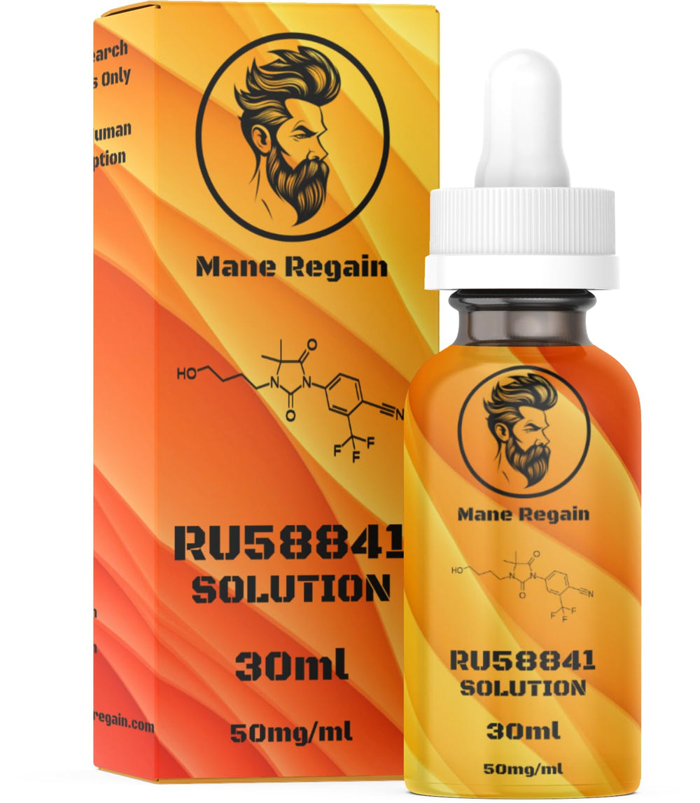 Mane Regain RU58841 5% en bote de 30 ml para apoyar el crecimiento capilar.