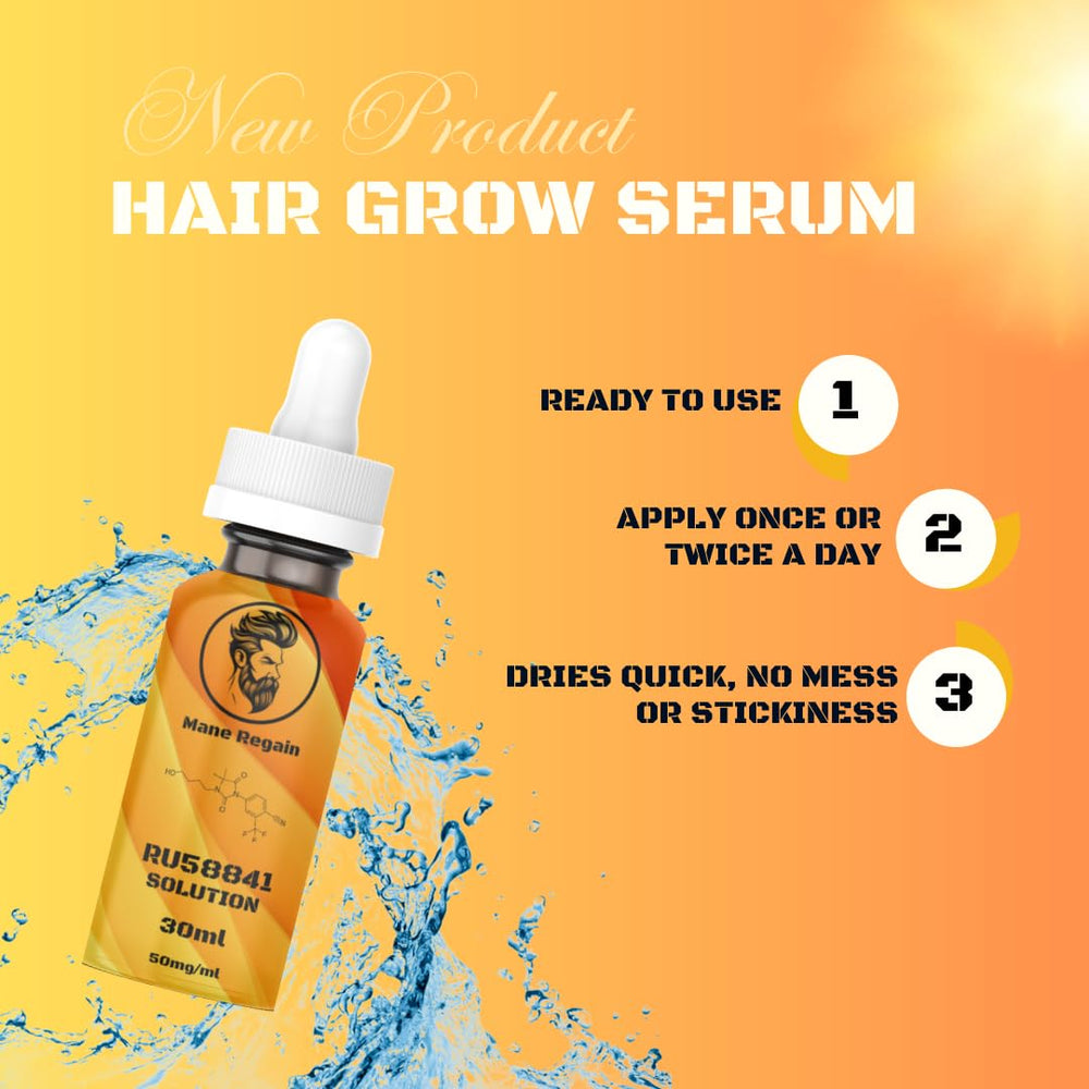 Mane Regain: estimulación de folículos capilares con RU58841 para cabello más denso.