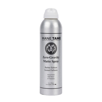 MANE TAME aerosol Cero-Gravedad en botella aporta volumen inmediato sin residuos pegajosos.