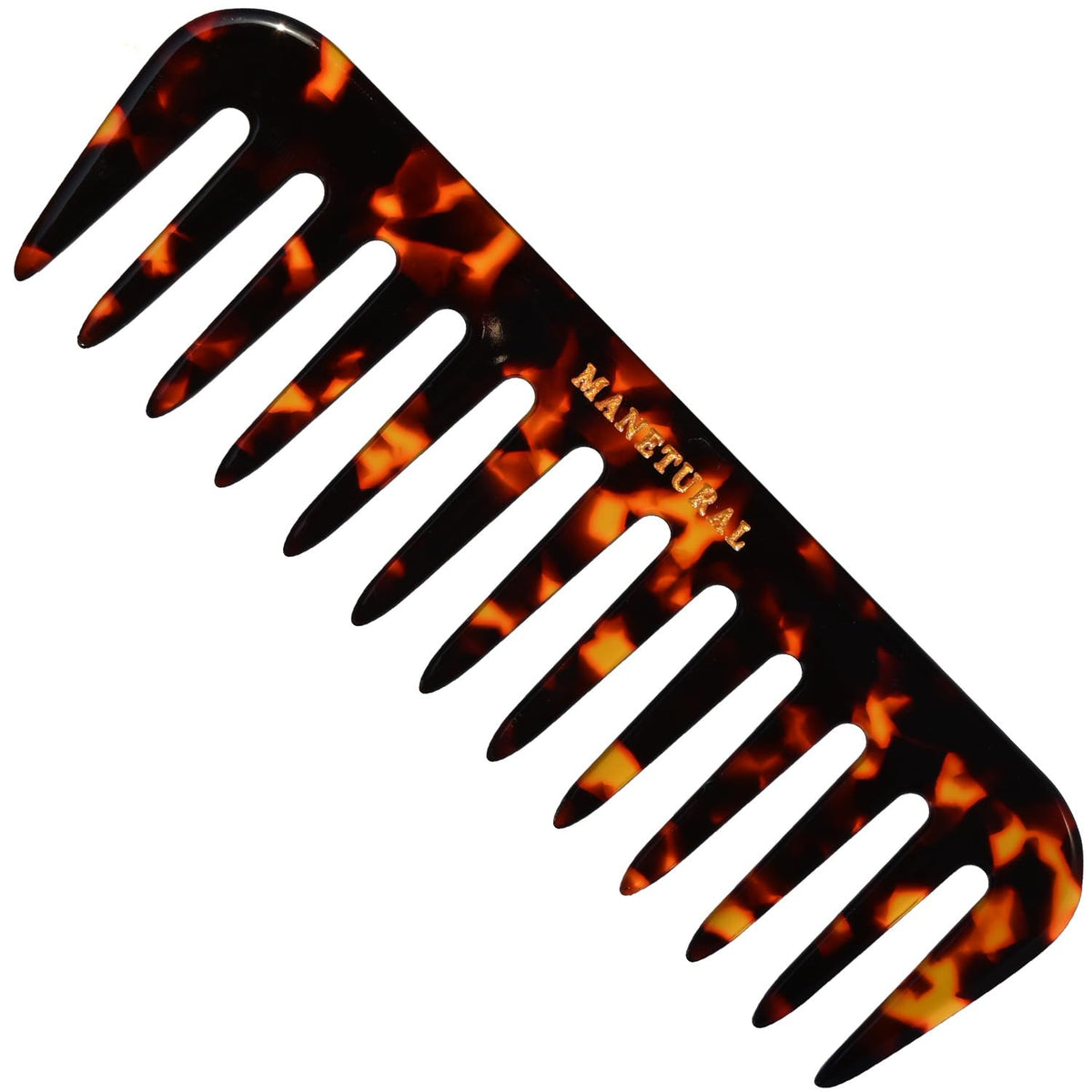 MANETURAL S1 peine dientes anchos frente tortuga, desenreda sin tirar el cabello.