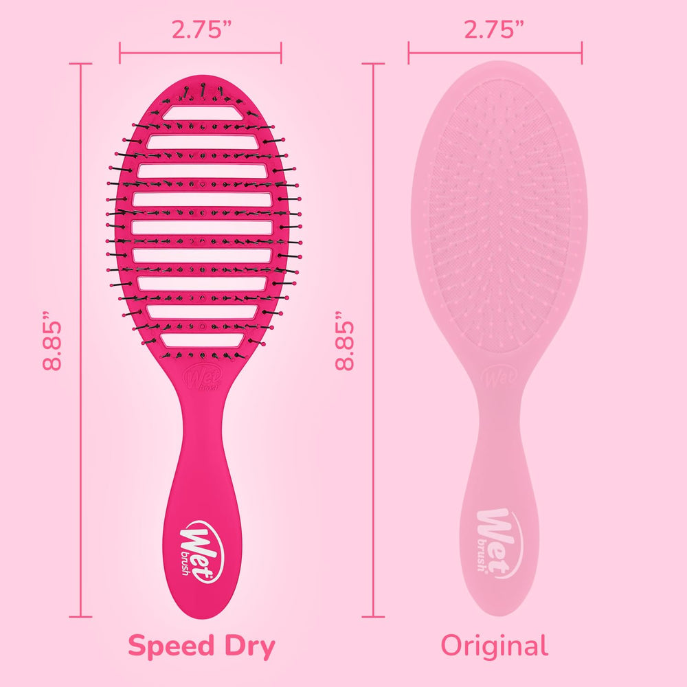 Wet Brush Speed Dry mango ergonómico ofrece agarre cómodo durante el peinado.