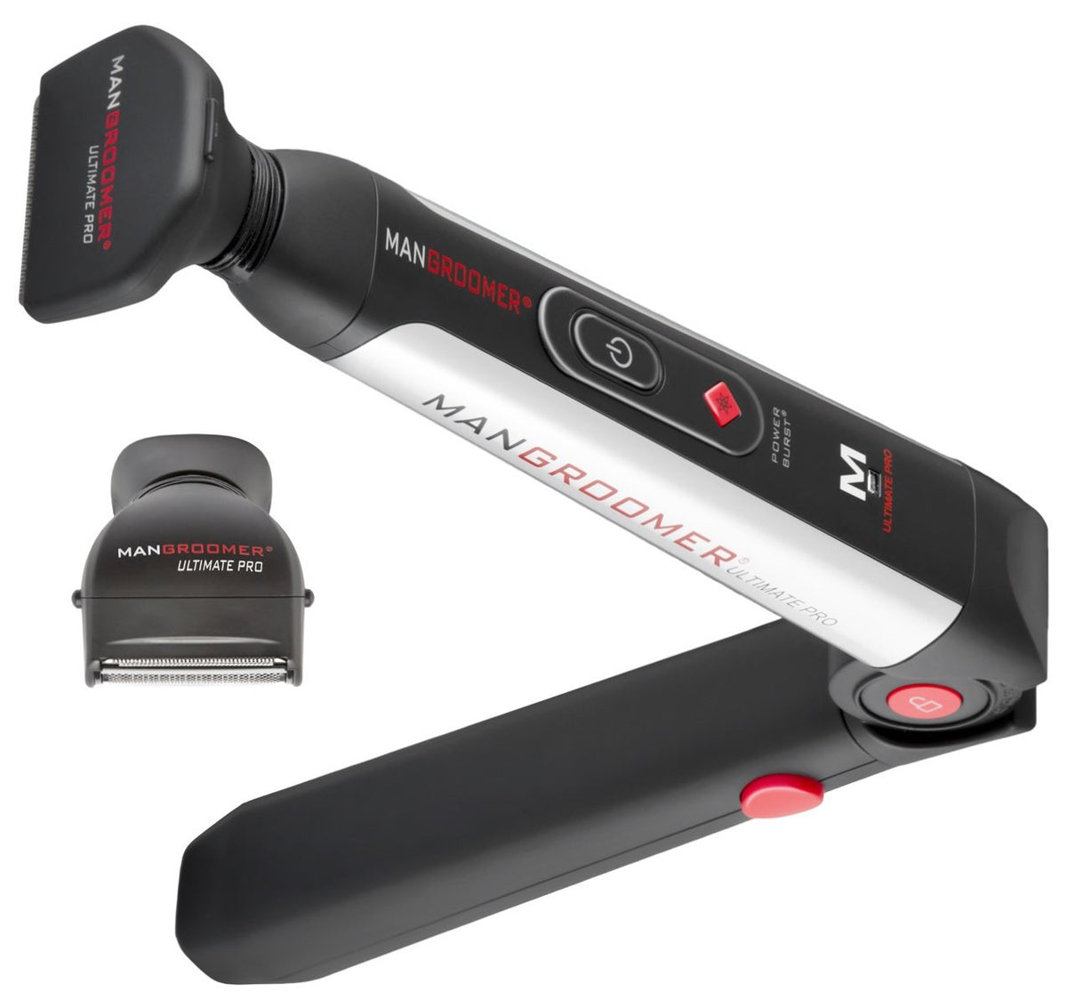 MANGROOMER Ultimate Pro: dos cabezas flexibles para alcance cómodo de la espalda