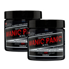 MANIC PANIC Classic Raven bottle pour demonstrates easy application for a bold black shade