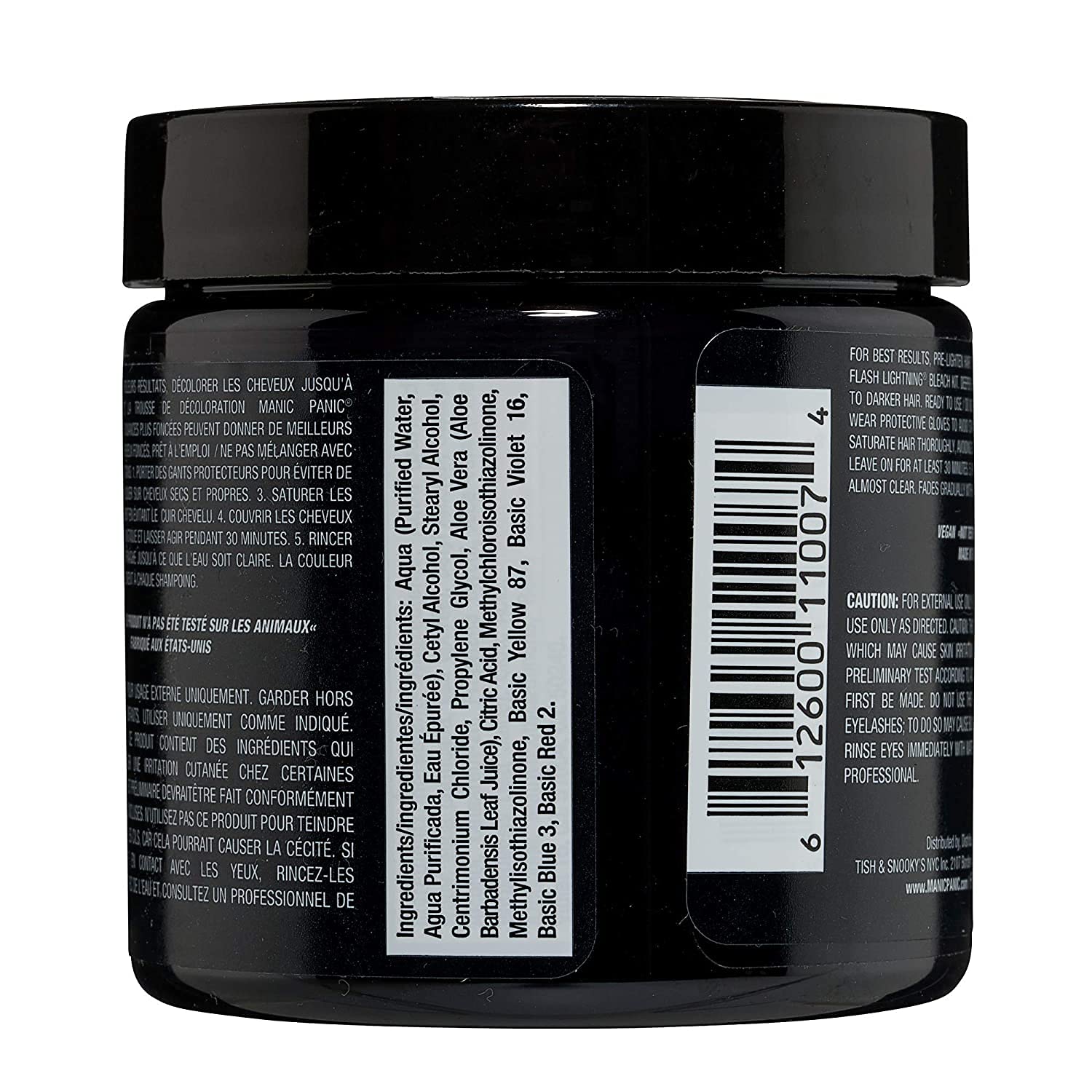 MANIC PANIC Classic Raven color swatch shows rich, cool-toned black in a single look