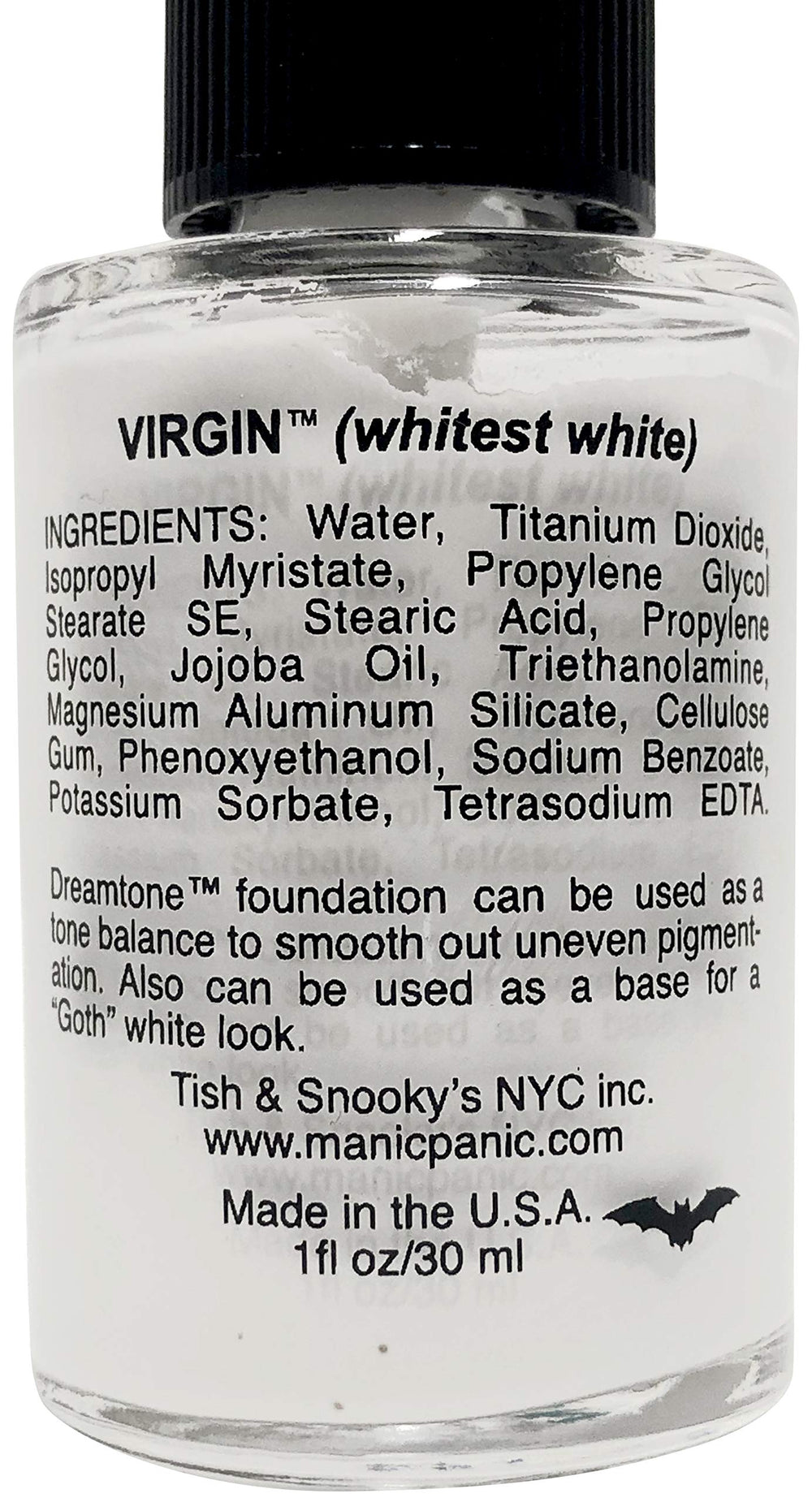 MANIC PANIC Dreamtone White Foundation, textura cremosa para cobertura uniforme y fácil difuminado