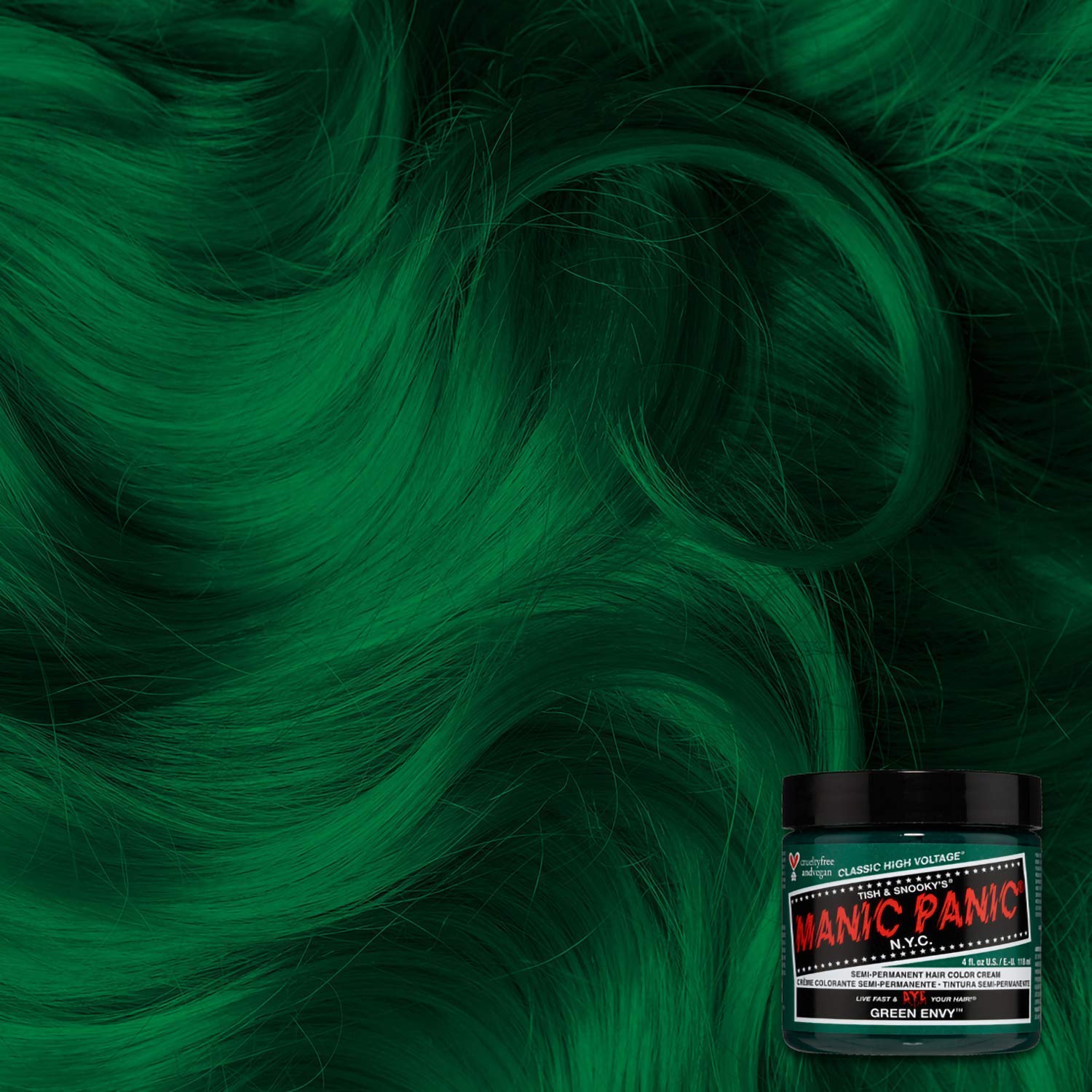 MANIC PANIC Green Envy aplicación en casa con resultado llamativo.