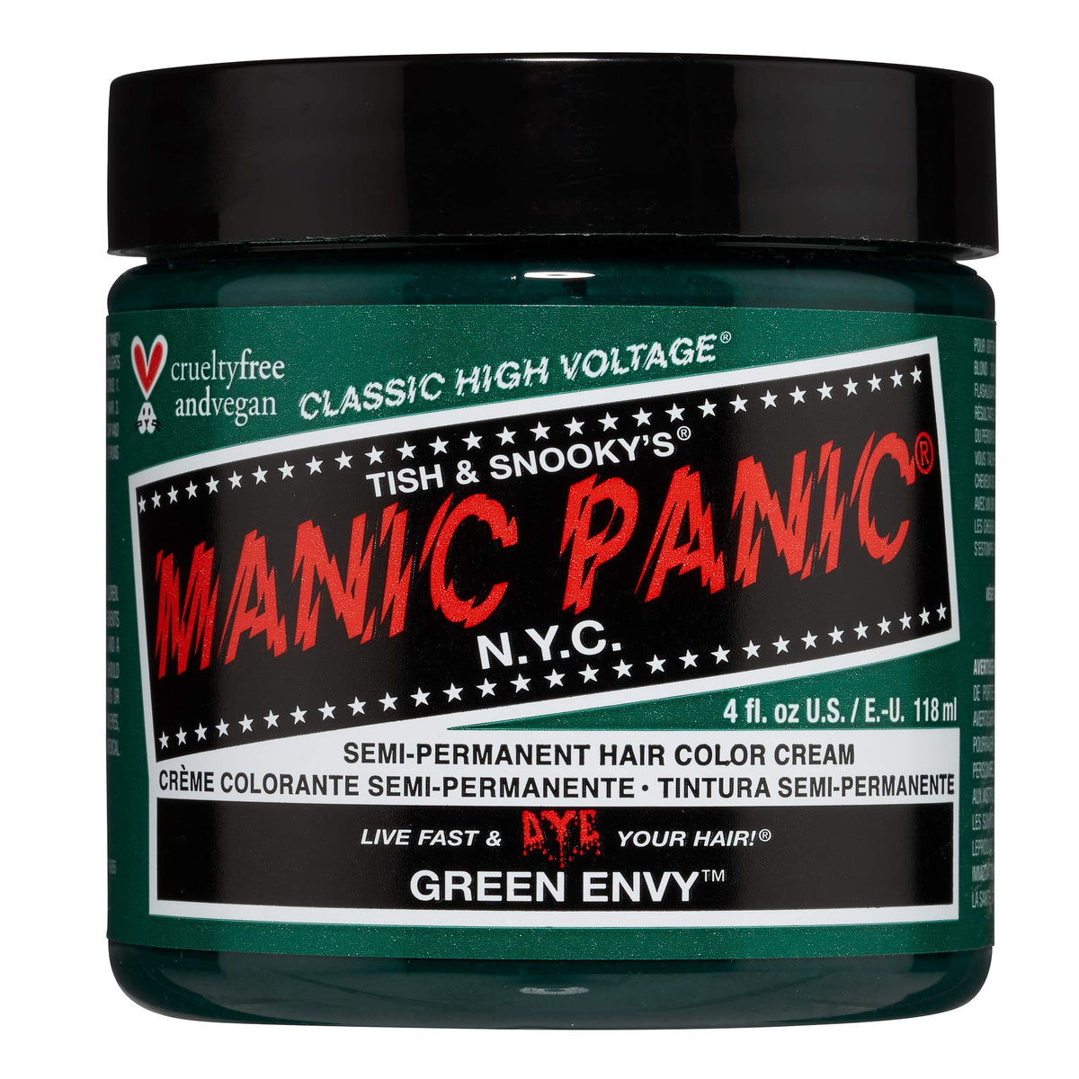 MANIC PANIC Green Envy: bote de color verde esmeralda para coloración vibrante
