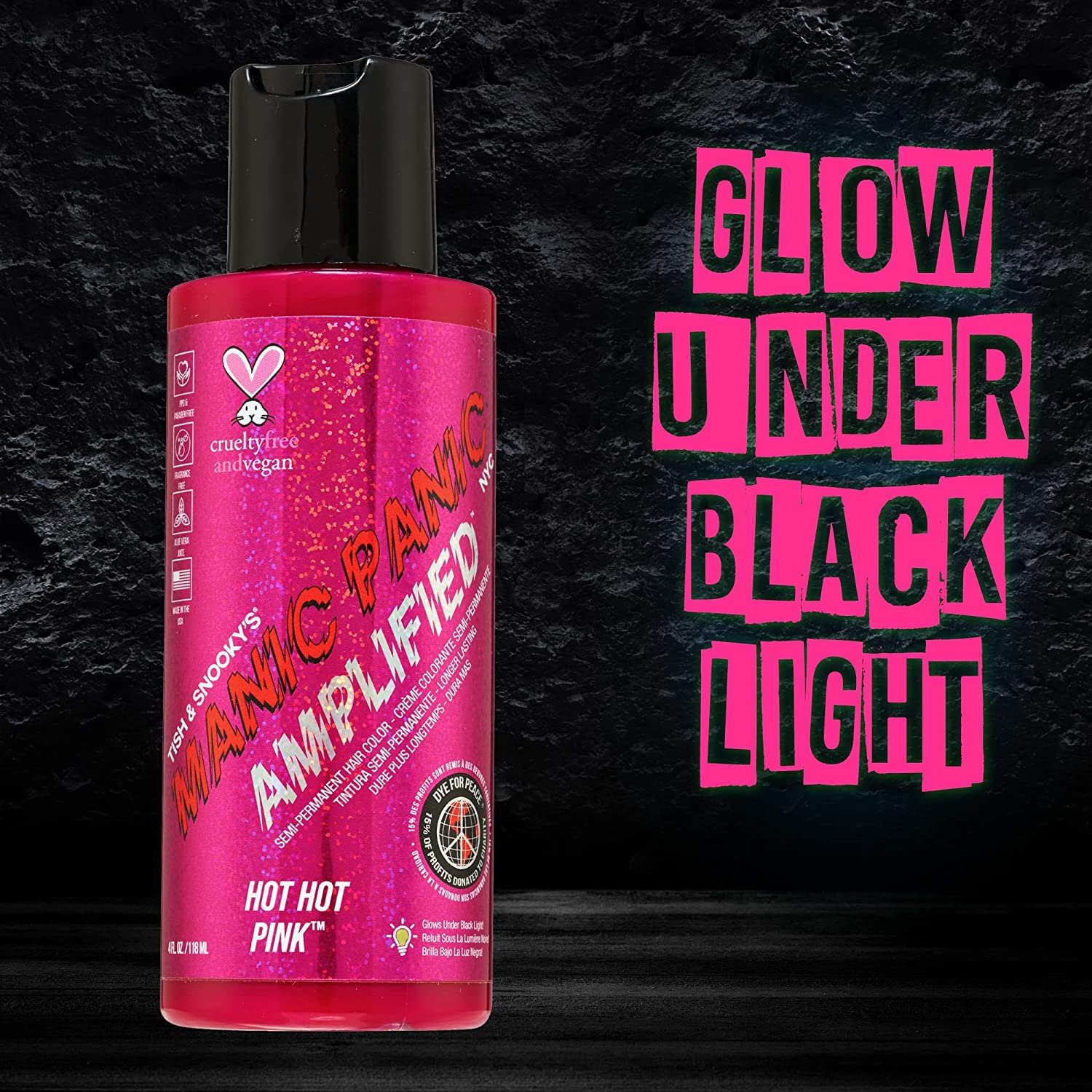 MANIC PANIC Hot Hot Pink Amplified - paleta de color rosa neón para looks vibrantes.