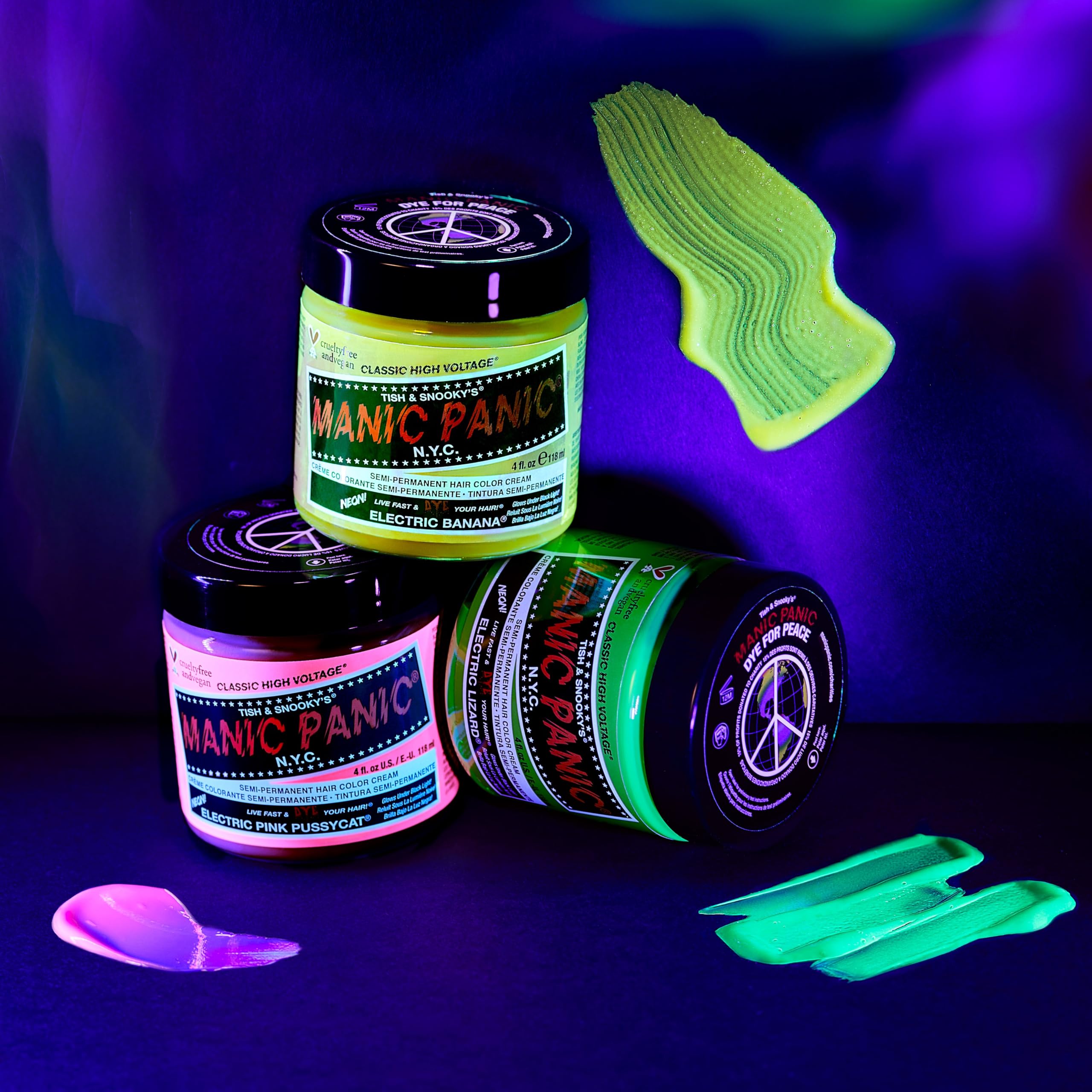 Lagarto Eléctrico de MANIC PANIC, pigmento intenso para resultados duraderos.