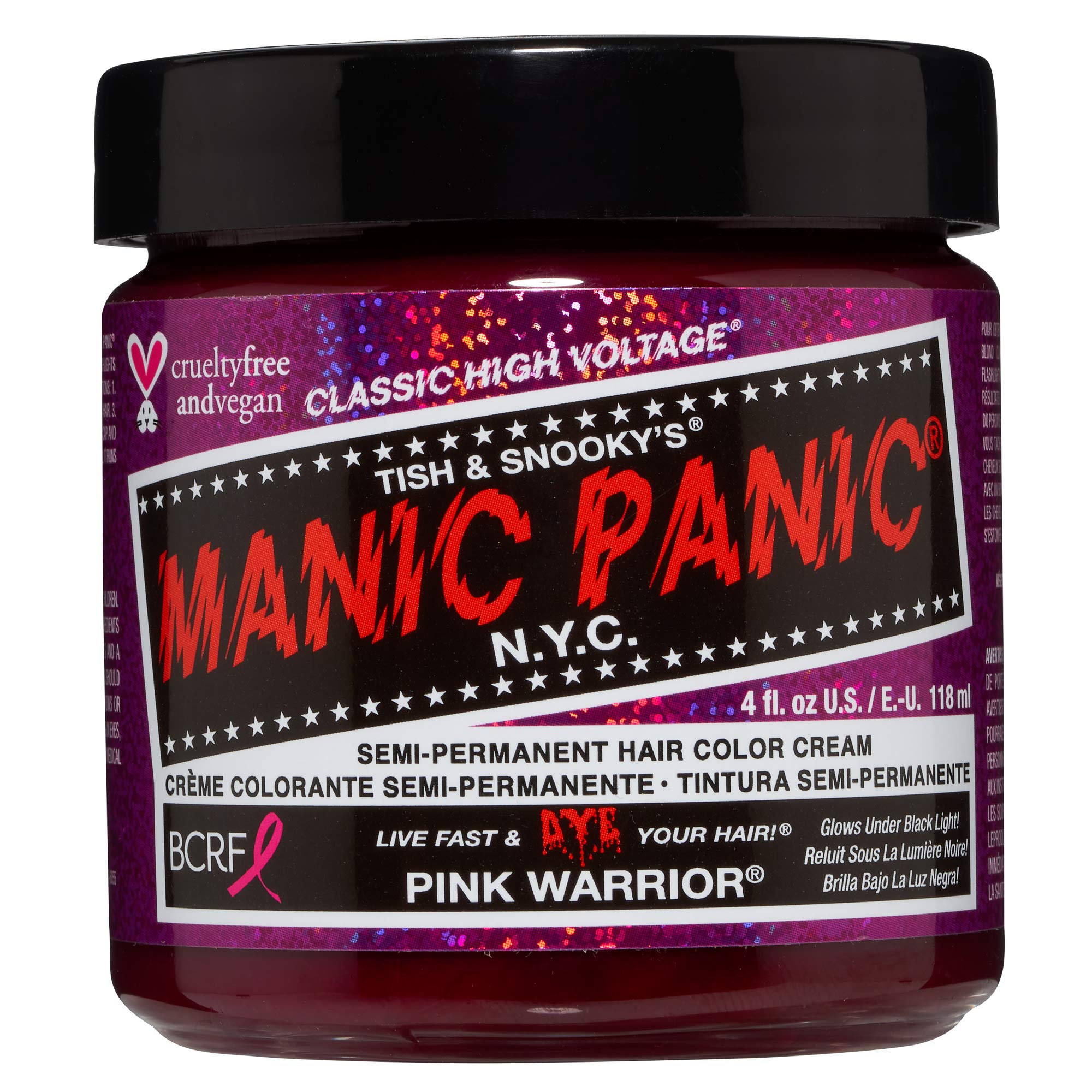 MANIC PANIC Pink Warrior, volcado de botella para teñido rápido y cómodo