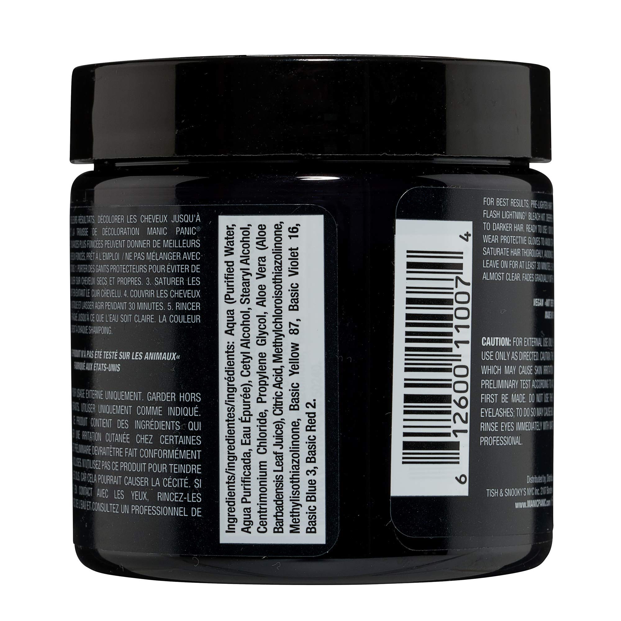 MANIC PANIC Raven - muestra de color negro frío con subtonos azules para profundidad.