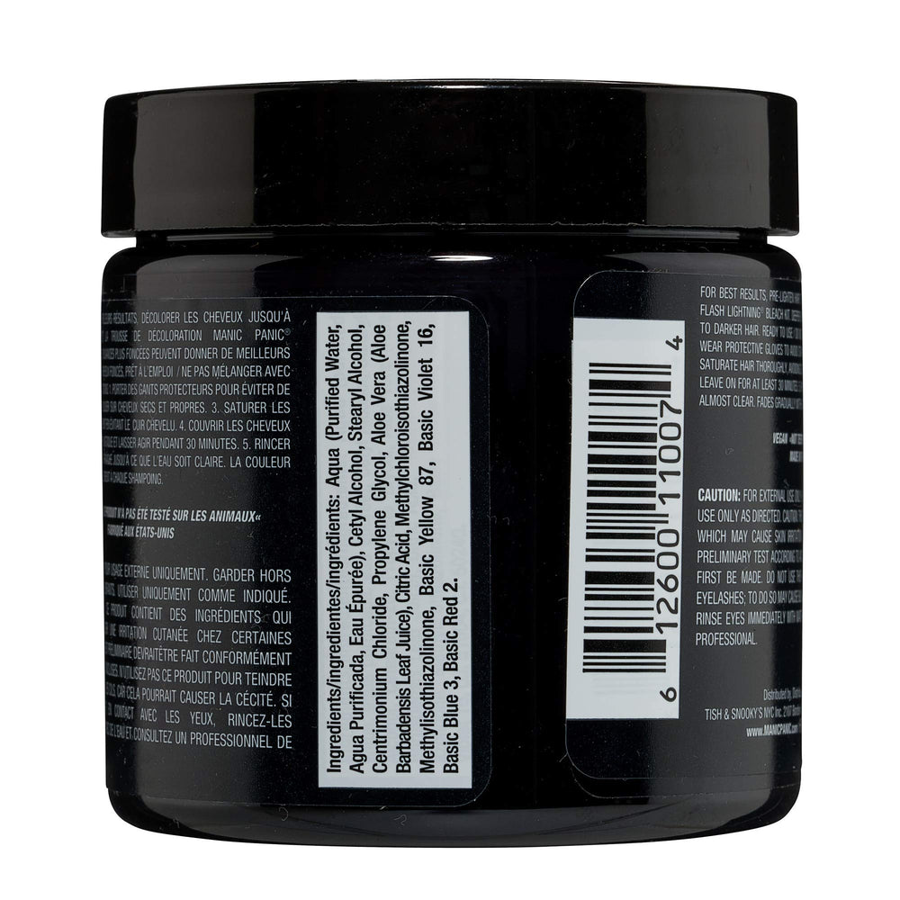 MANIC PANIC Raven - muestra de color negro frío con subtonos azules para profundidad.