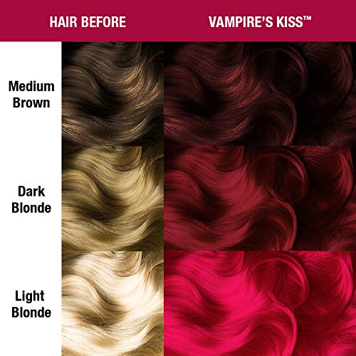 MANIC PANIC Vampire's Kiss: aplicación en cabello, deja tono suave y uniforme.