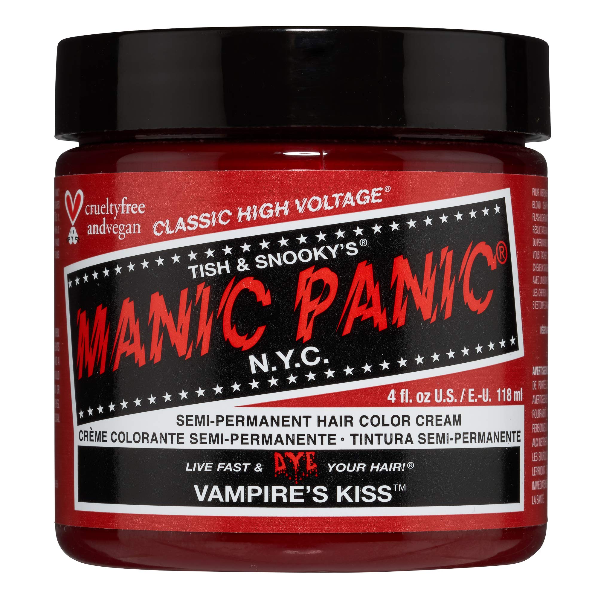 MANIC PANIC Vampire's Kiss: tinte en bote, color vibrante y duradero para el cabello.