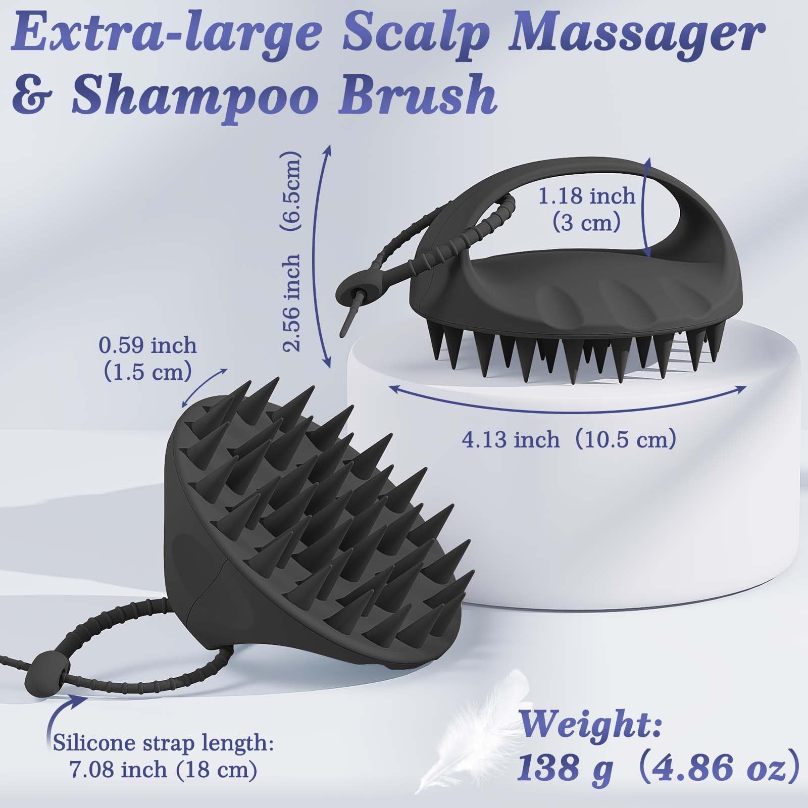 Manmihealth cepillo cabello silicona, elimina residuos y facilita el lavado del cuero cabelludo